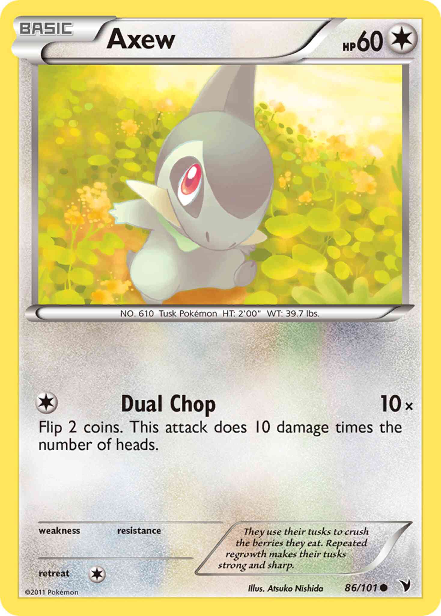 Common bw3-86 reverse – Pokémon Axew - 86/101 - Common [bw3-86] [Reverse Holo]