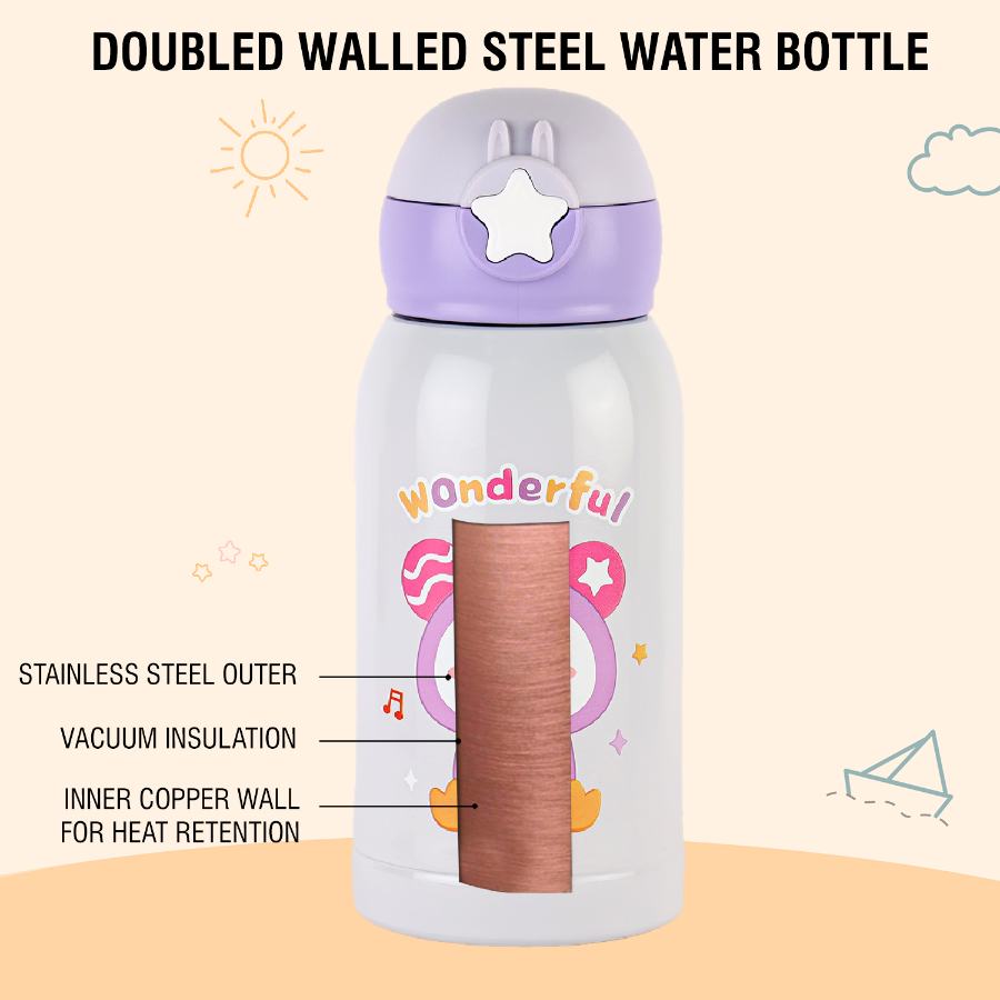 Cello Lucky Hot & Cold Stainless Steel Kids Water Bottle, 500ml - view 10