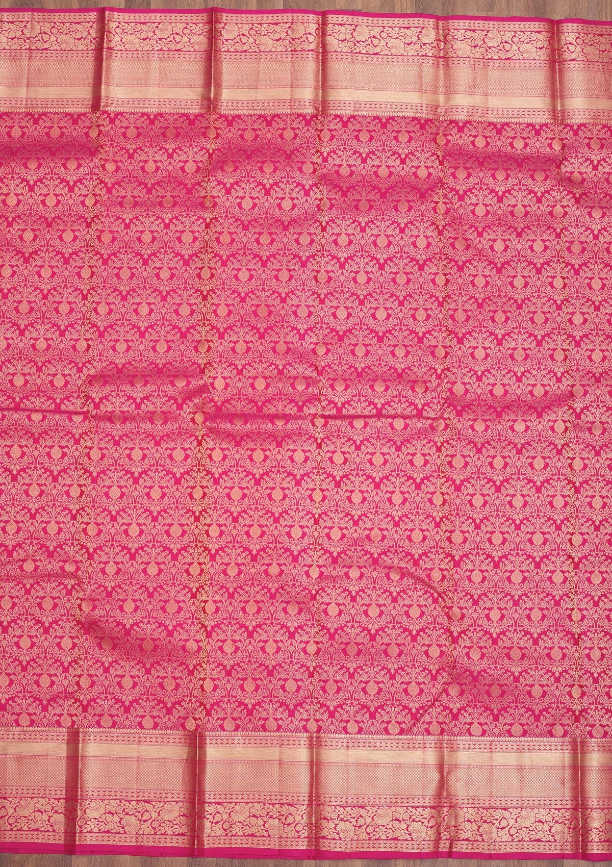 Koskii Magenta Pink Zariwork Pure Silk Saree – Women's - view 6