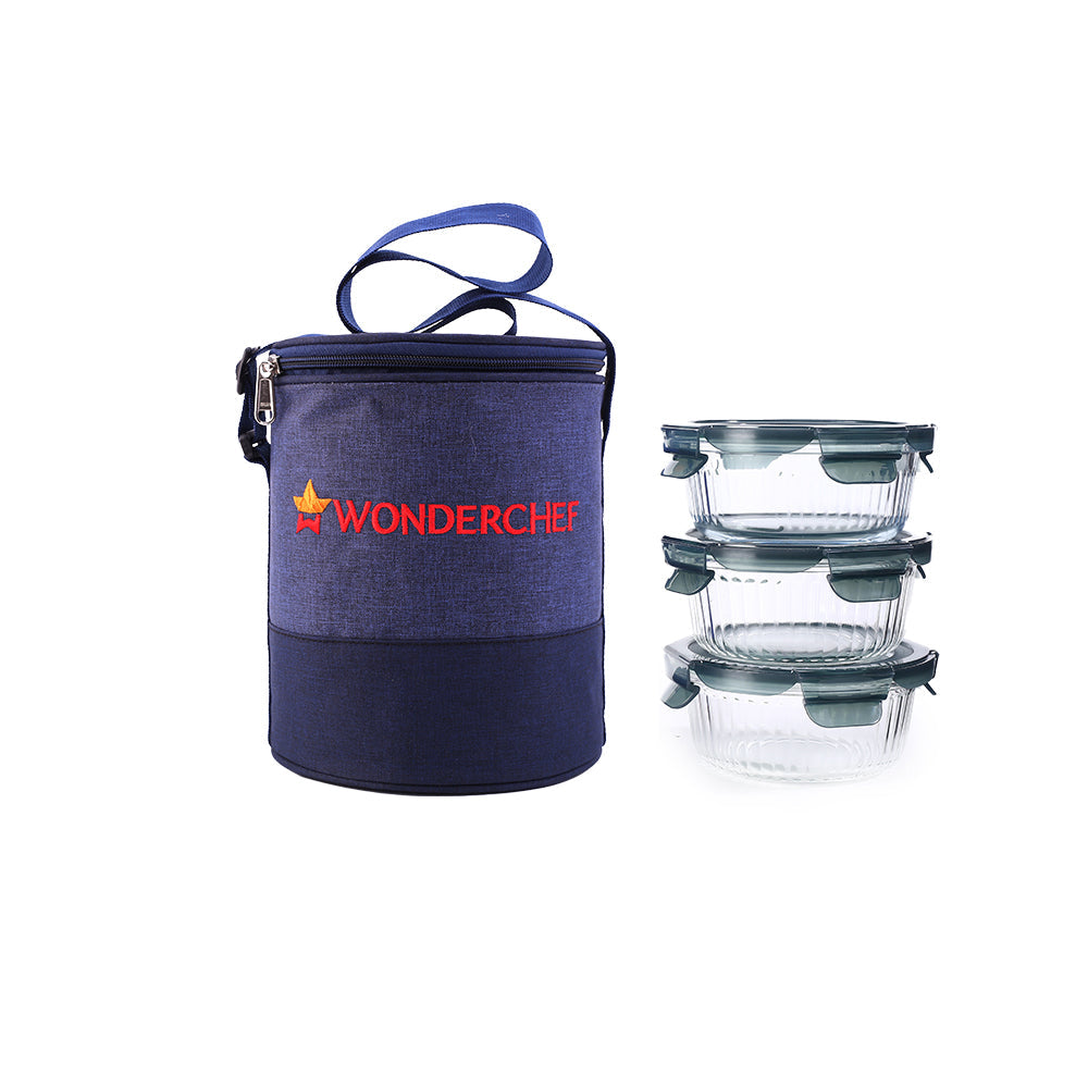 Wonderchef Verona Lunch Box Set of 3 Pcs, 400 ml.