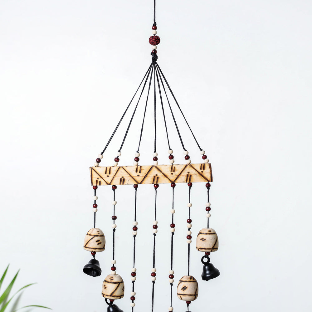 ITOKRI CRAFTS INITIATIVE 7 Bells - Hand Carved Khamhar Wood Wind Chimes - view 2