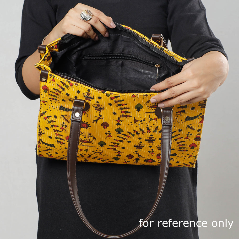 KACHCHH JI CHHAAP Black - Kutch Handcrafted Cotton Running Sticth Shoulder Bag (Set of 2) - view 5