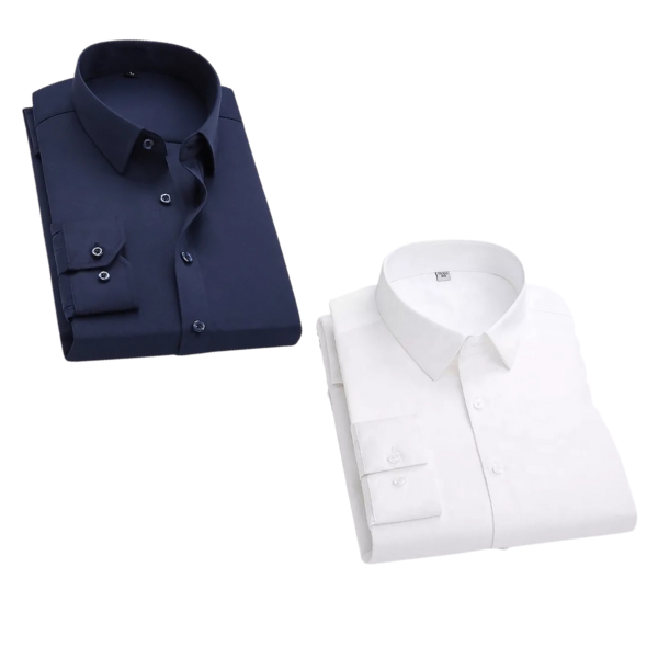 BlackTree Combo of 2 Cotton Shirt for Man (Navy Blue and White)