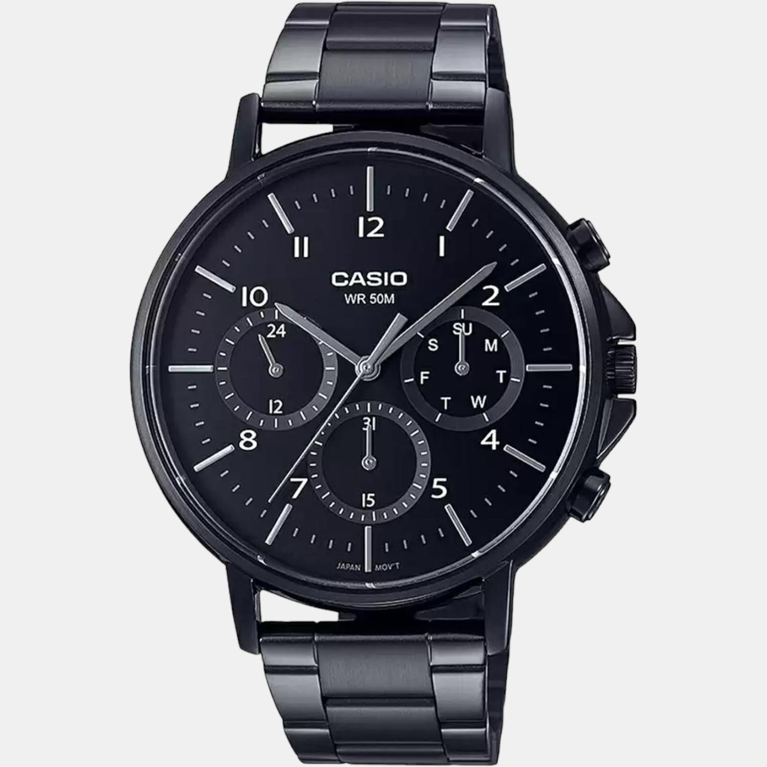 Casio Enticer Men Quartz Black Dial Chronograph Stainless Steel Watch A1846 - view 2
