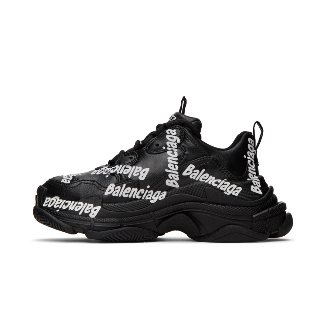 adidas Balenciaga Triple S All Over Logo Black White (W)