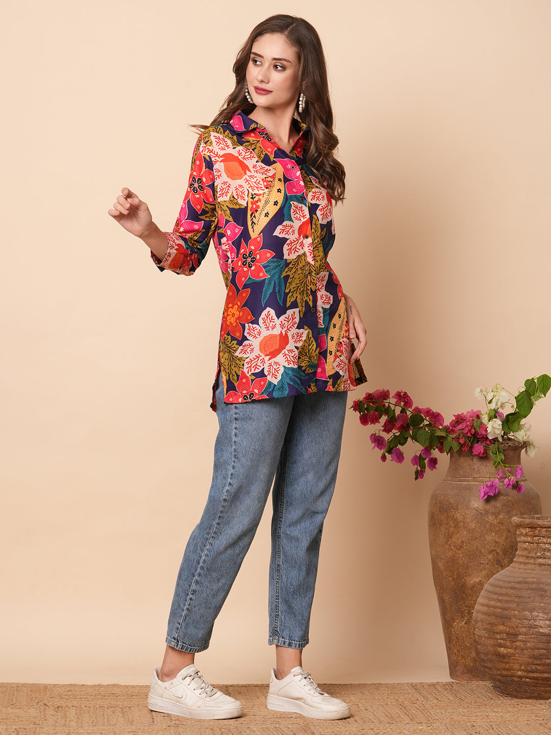 Fashor Floral Printed Buttoned Shirt - Multi – Women's - view 5