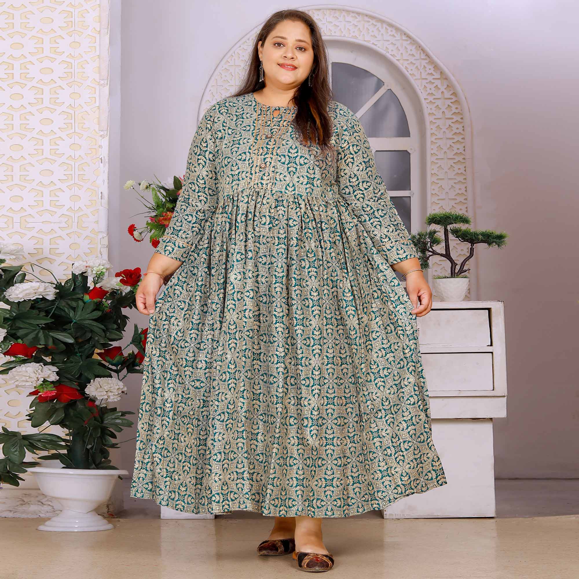 Peachmode Seller Morpich Floral Printed Rayon Long Kurti - view 2