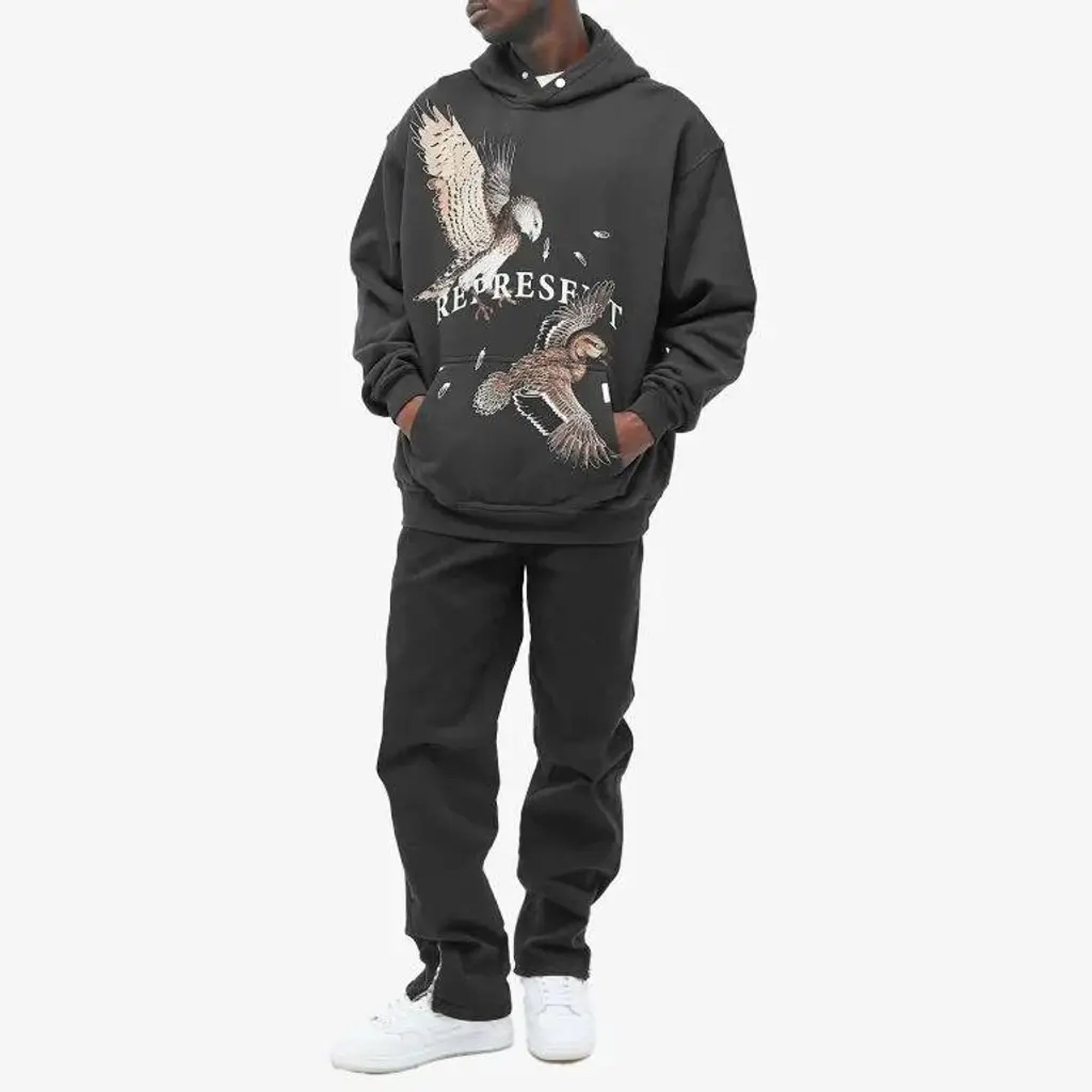 Represent | BIRDS OF PREY HOODIE { OFF BLACK - view 4