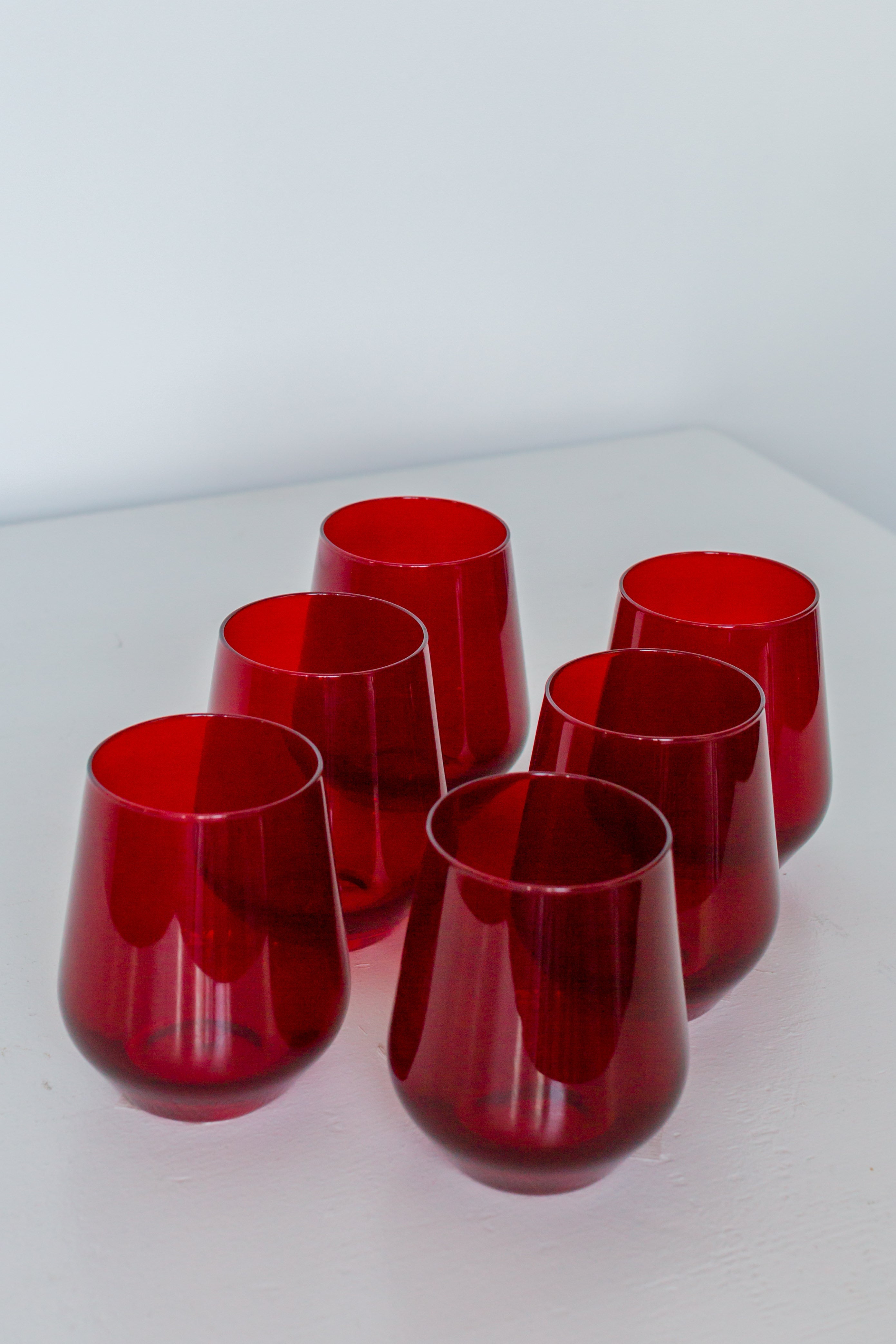 Estelle Colored Glass Estelle Colored Wine Stemless - Set of 6 {Red}