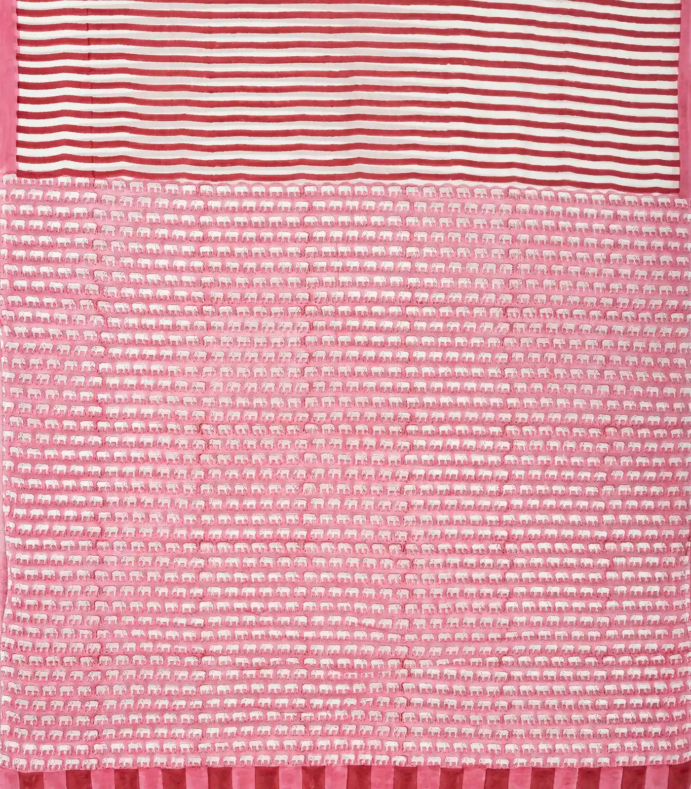 RmKV Red Woven Jaipur Cotton Saree Printed With Stripes - view 2