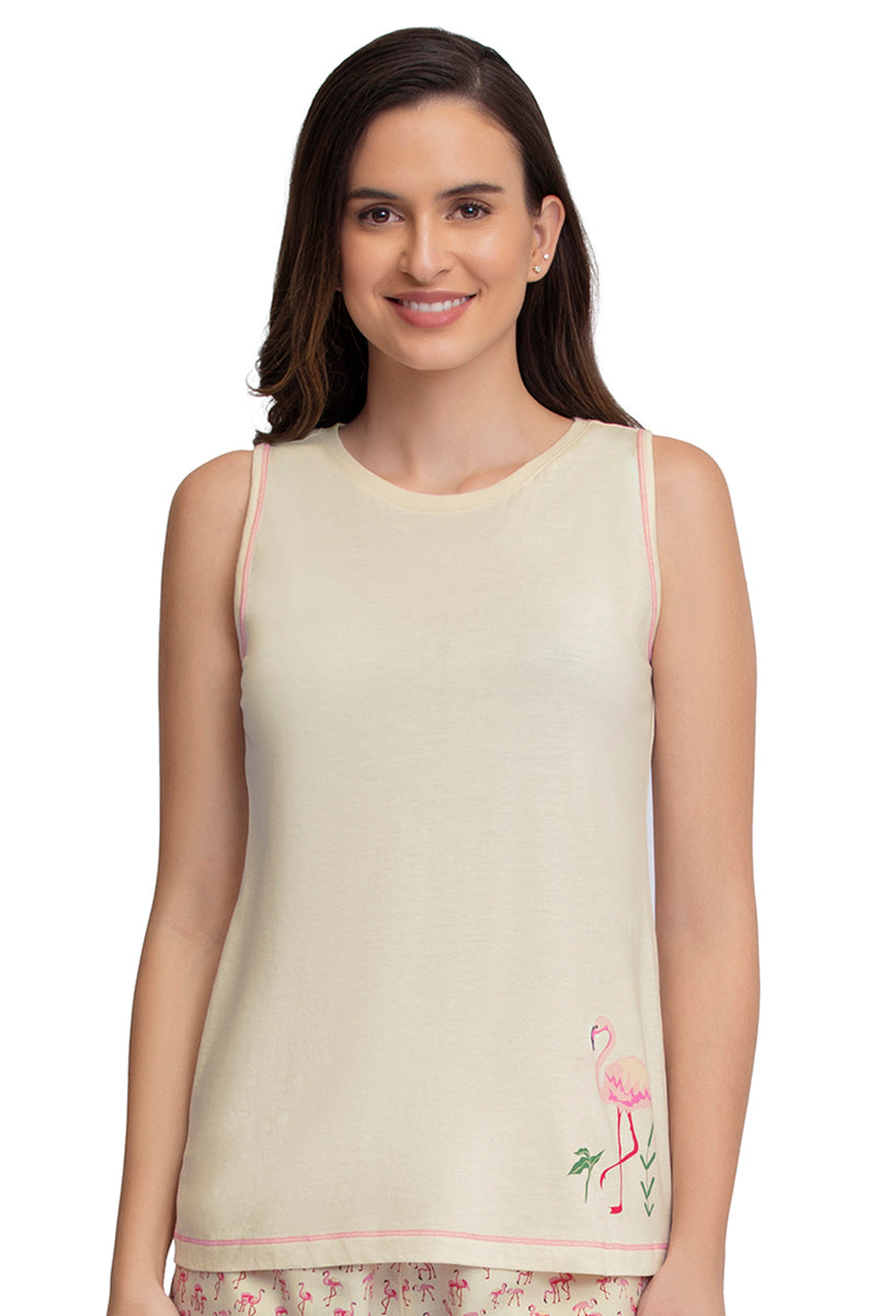 Amante Sleep Tank Top - Whitesmoke