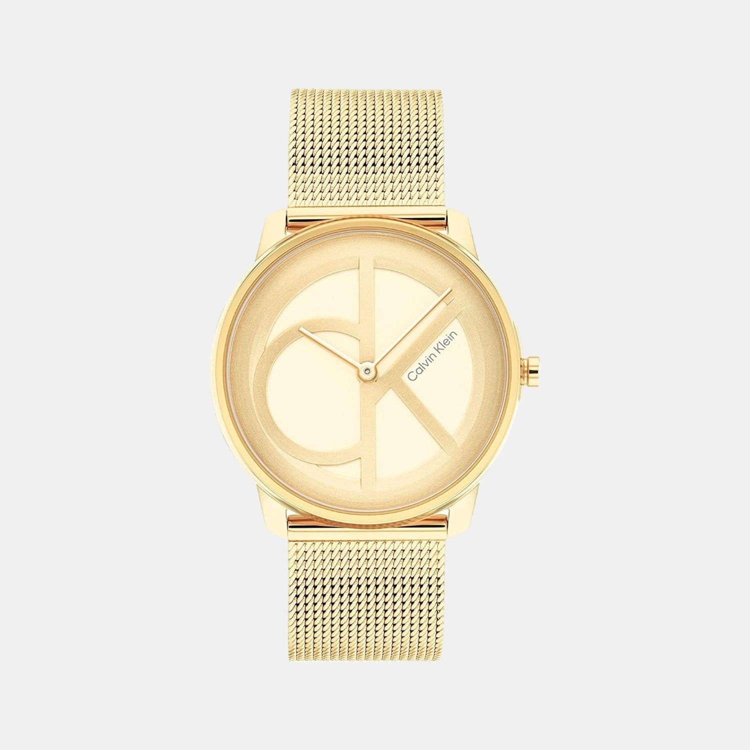 Calvin Klein Ck Iconic Unisex Quartz Yellow Dial Analog Stainless Steel Watch 25200034