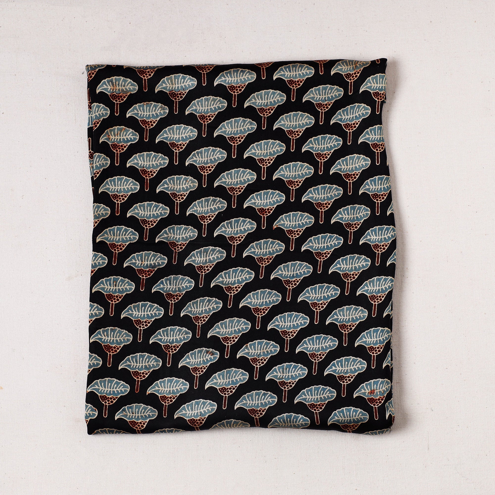 KACHCHH JI CHHAAP Black - Ajrakh Block Printed Modal Silk Precut fabric