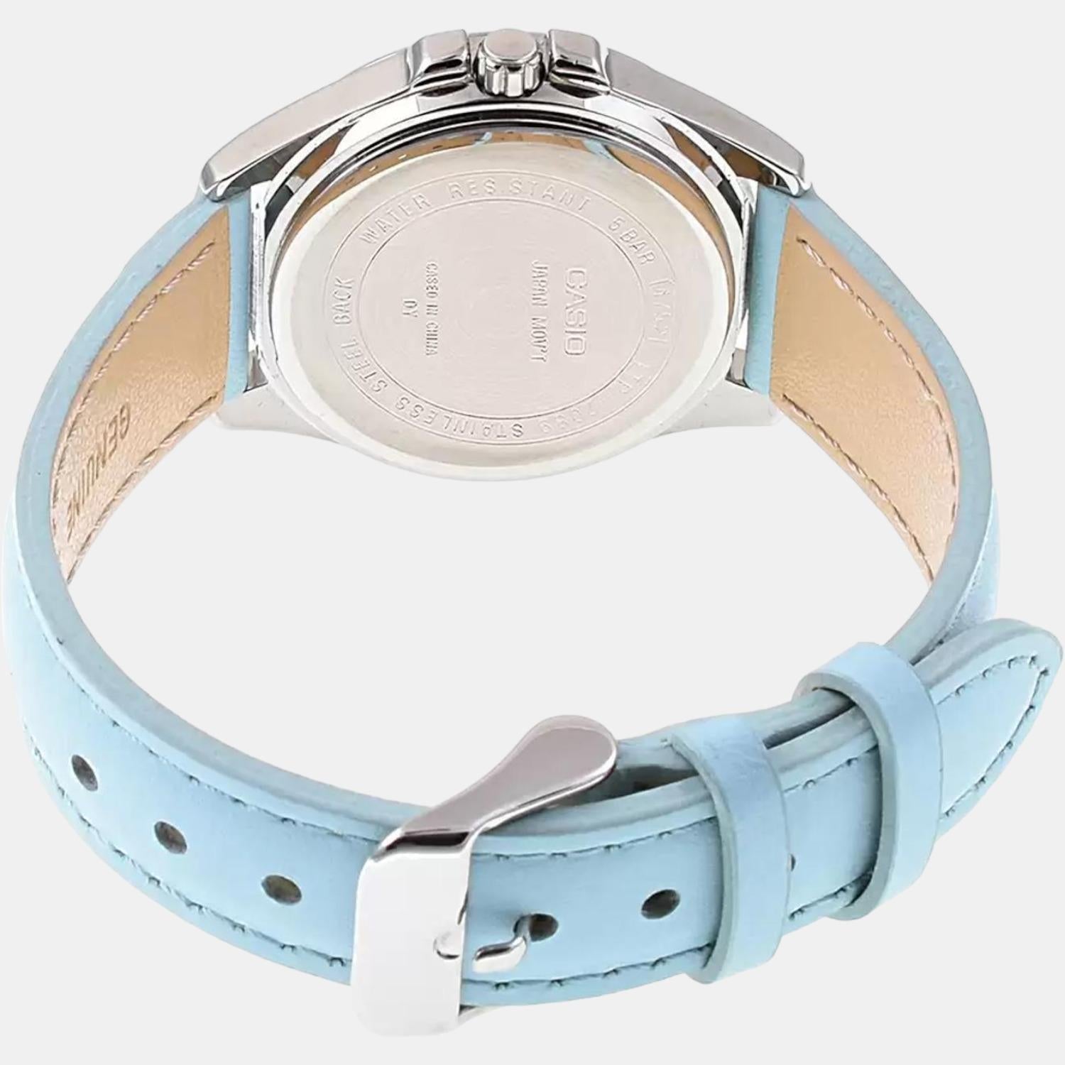 Casio Enticer Women Quartz Blue Dial Chronograph Leather Watch A1579 - view 5
