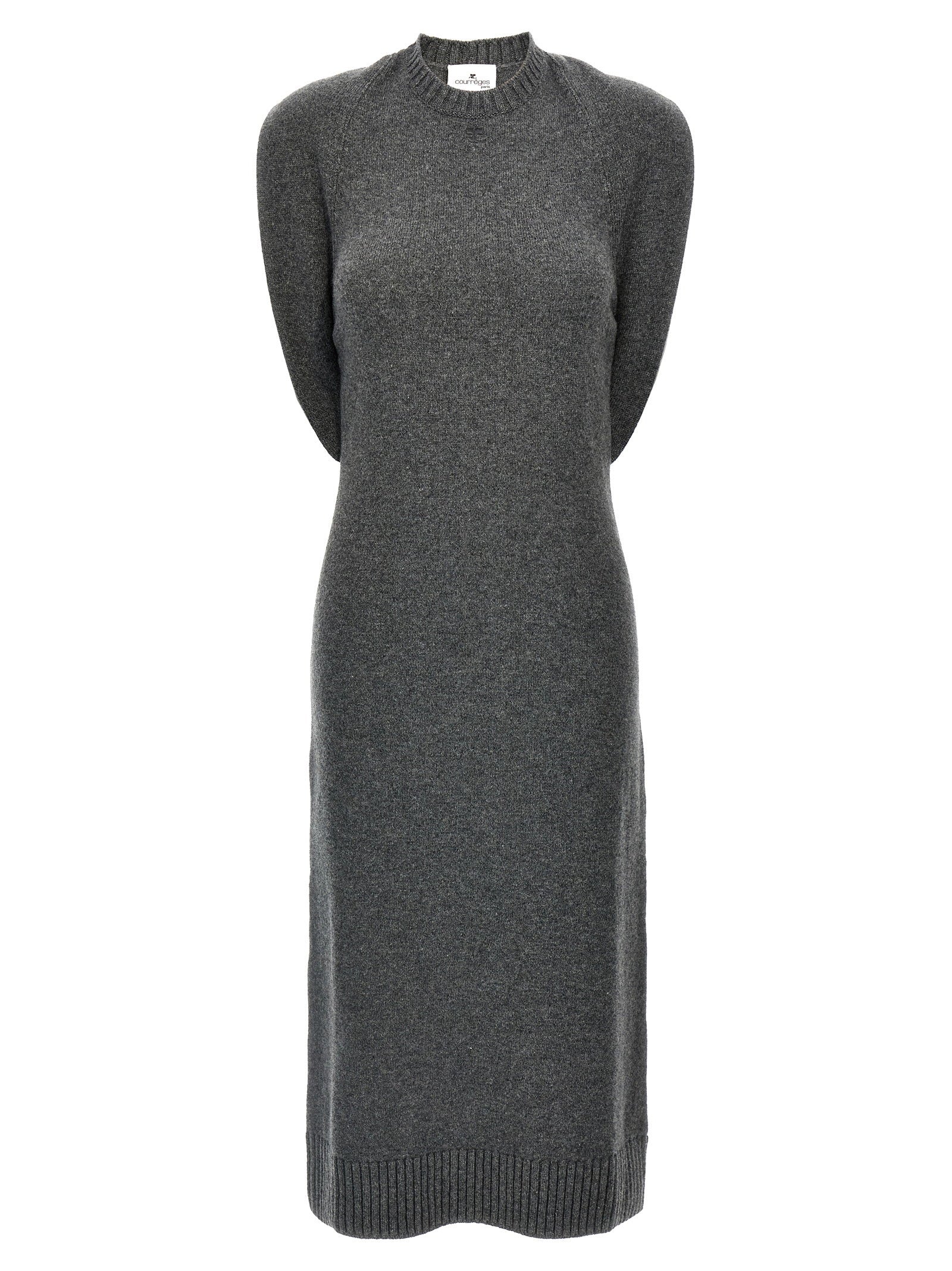 Courreges Over The Shoulder Drapè Dress – 100% wool