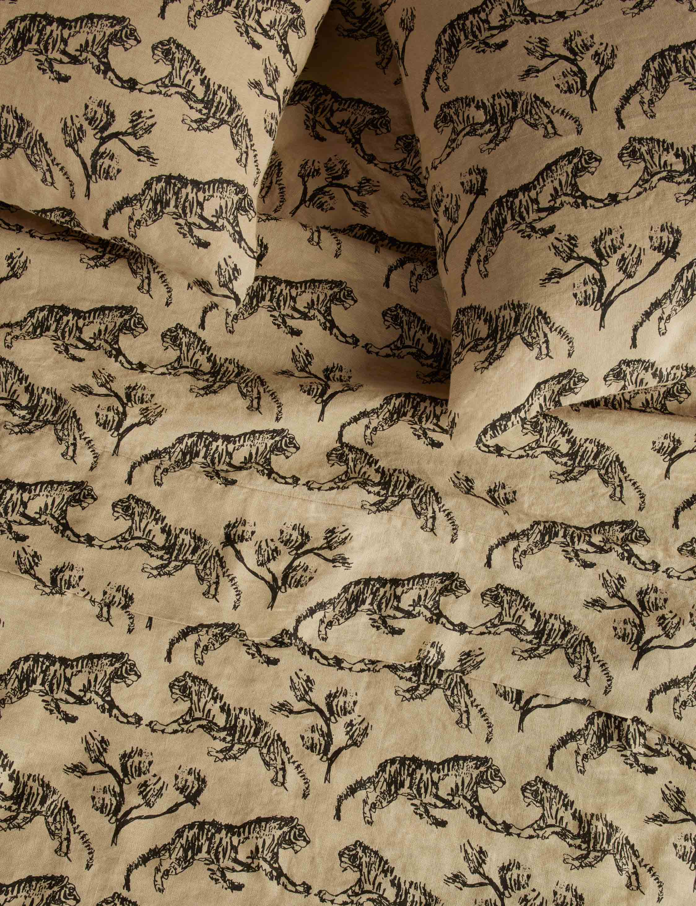 Lulu and Georgia Tiger Hemp Sheet Set by Sarah Sherman Samuel