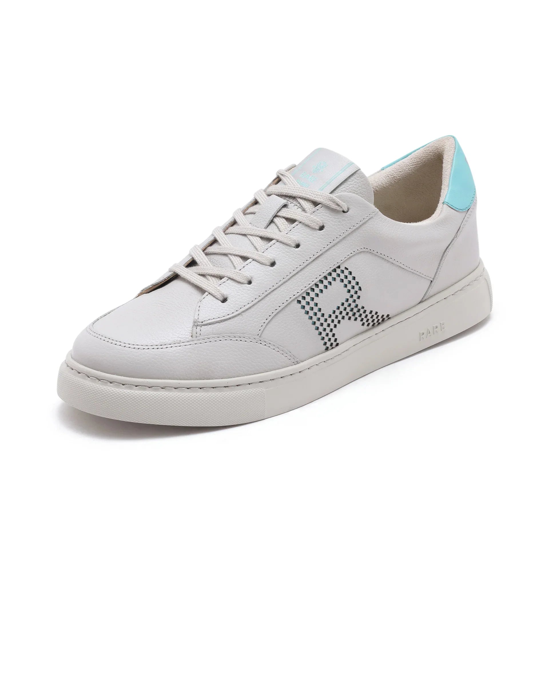 Rare Rabbit Men Vortex Beige Low-Top Genuine Leather Lazer Lace-Up Sneaker Shoes - view 5