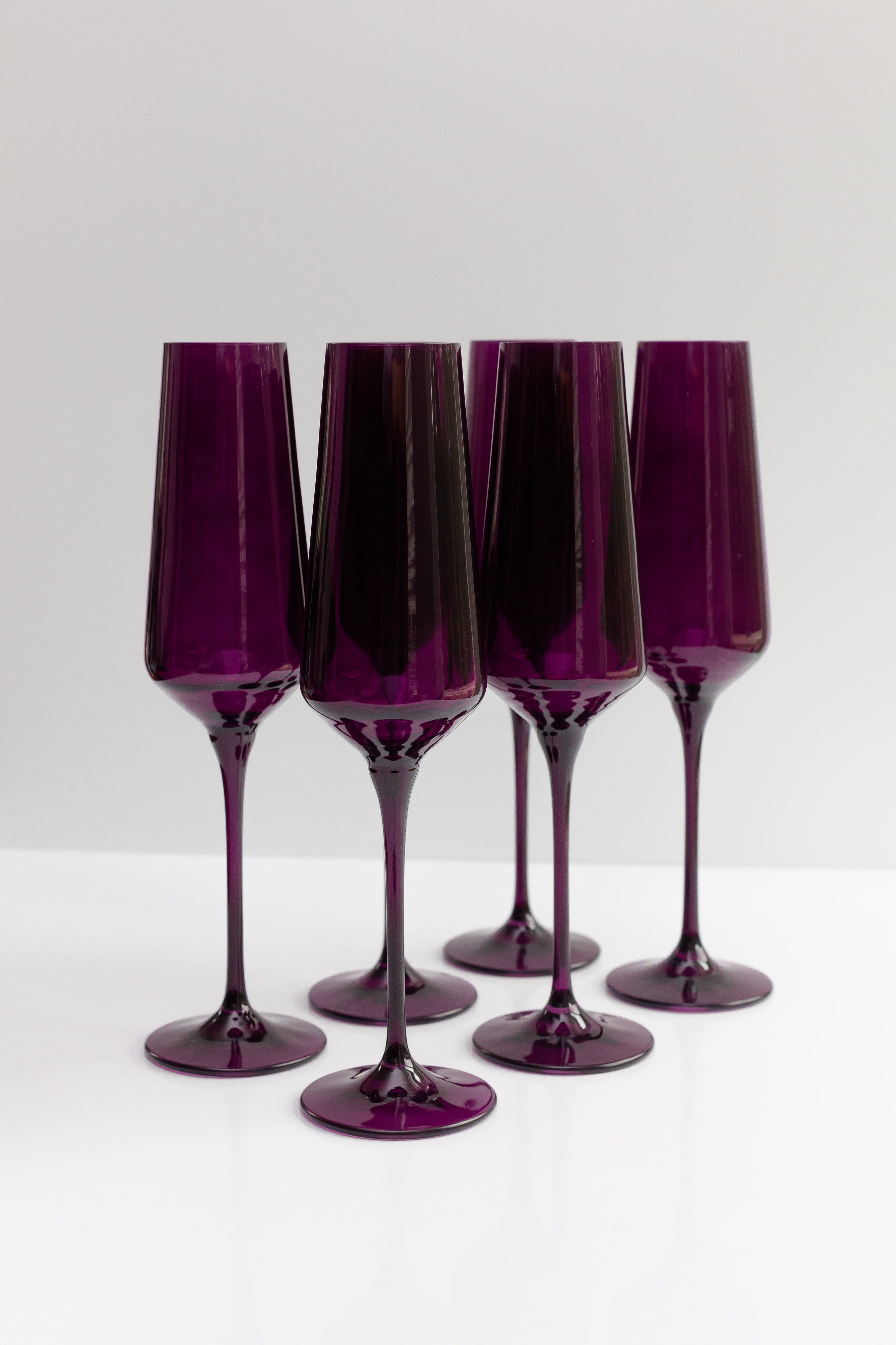 Estelle Colored Glass Estelle Colored Champagne Flute - Set of 6 {Amethyst}
