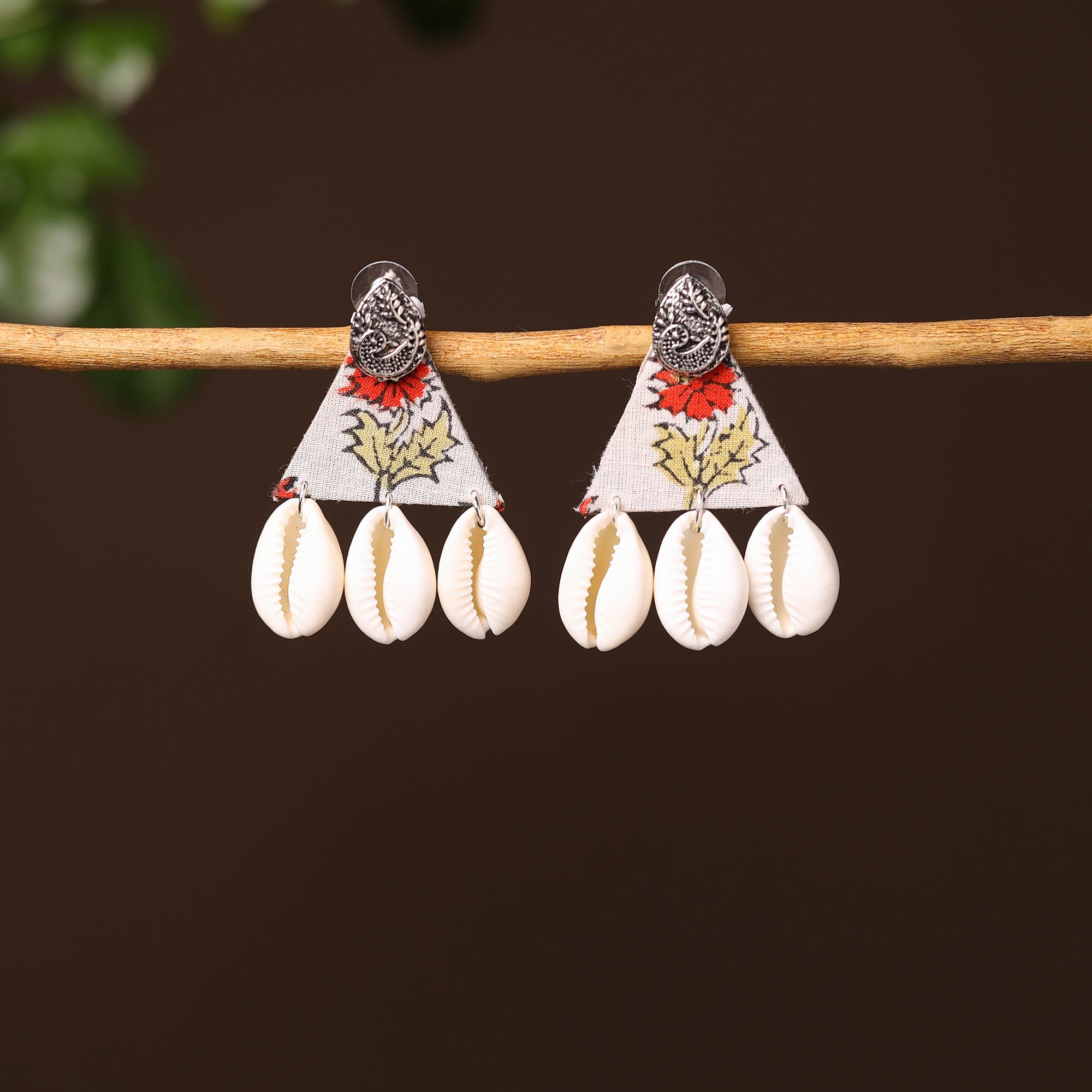 JALPARI Aliya Handcrafted GS & Shell Work Fabart Earrings