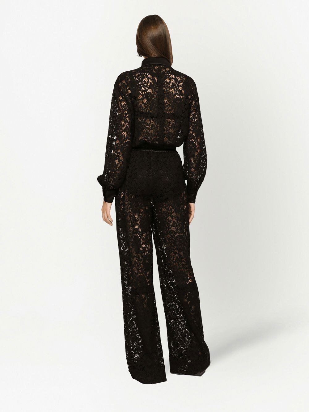 Dolce & Gabbana lace-trim long-sleeve jumpsuit - view 3