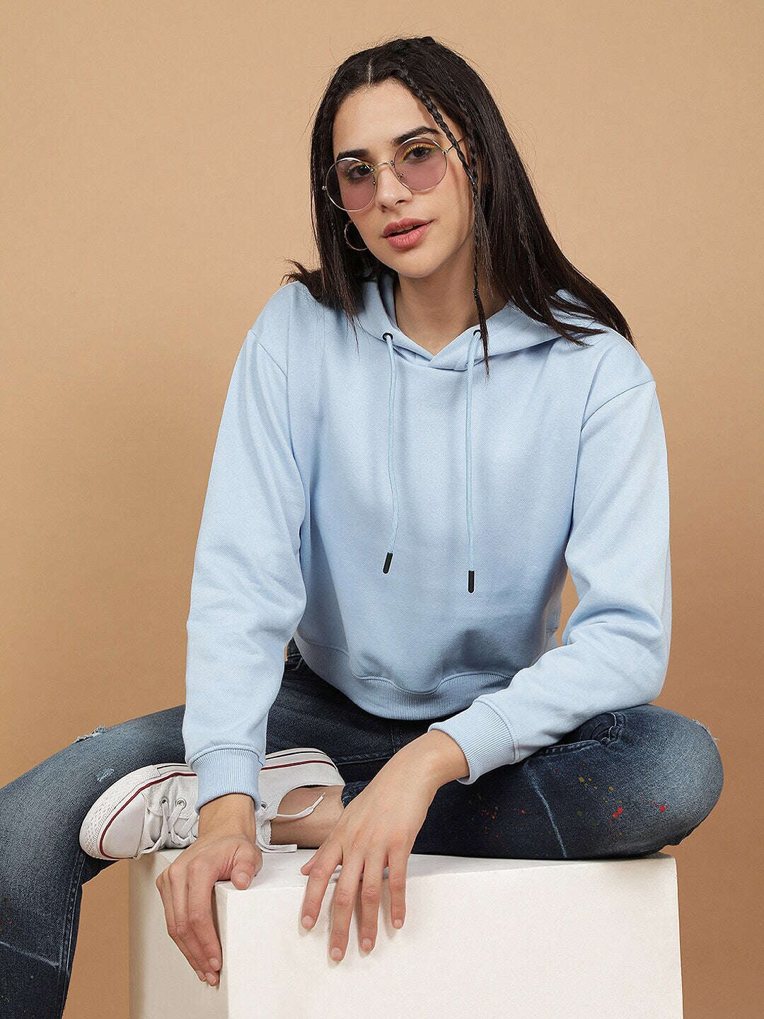 Freehand By The Indian Garage Co Women's Solid Regular Fit Sweatshirt - view 6