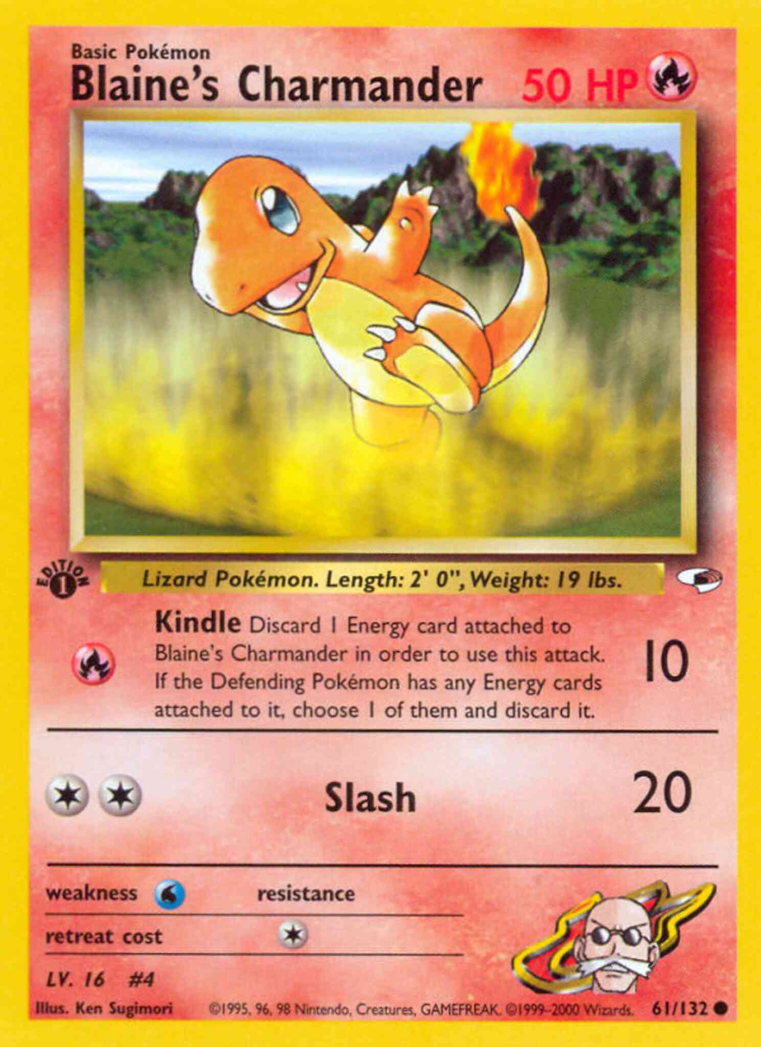 1st edition gym1-61 – Pokémon Blaine's Charmander - 61/132 - Common - 1st Edition [gym1-61] [Non-Holo]