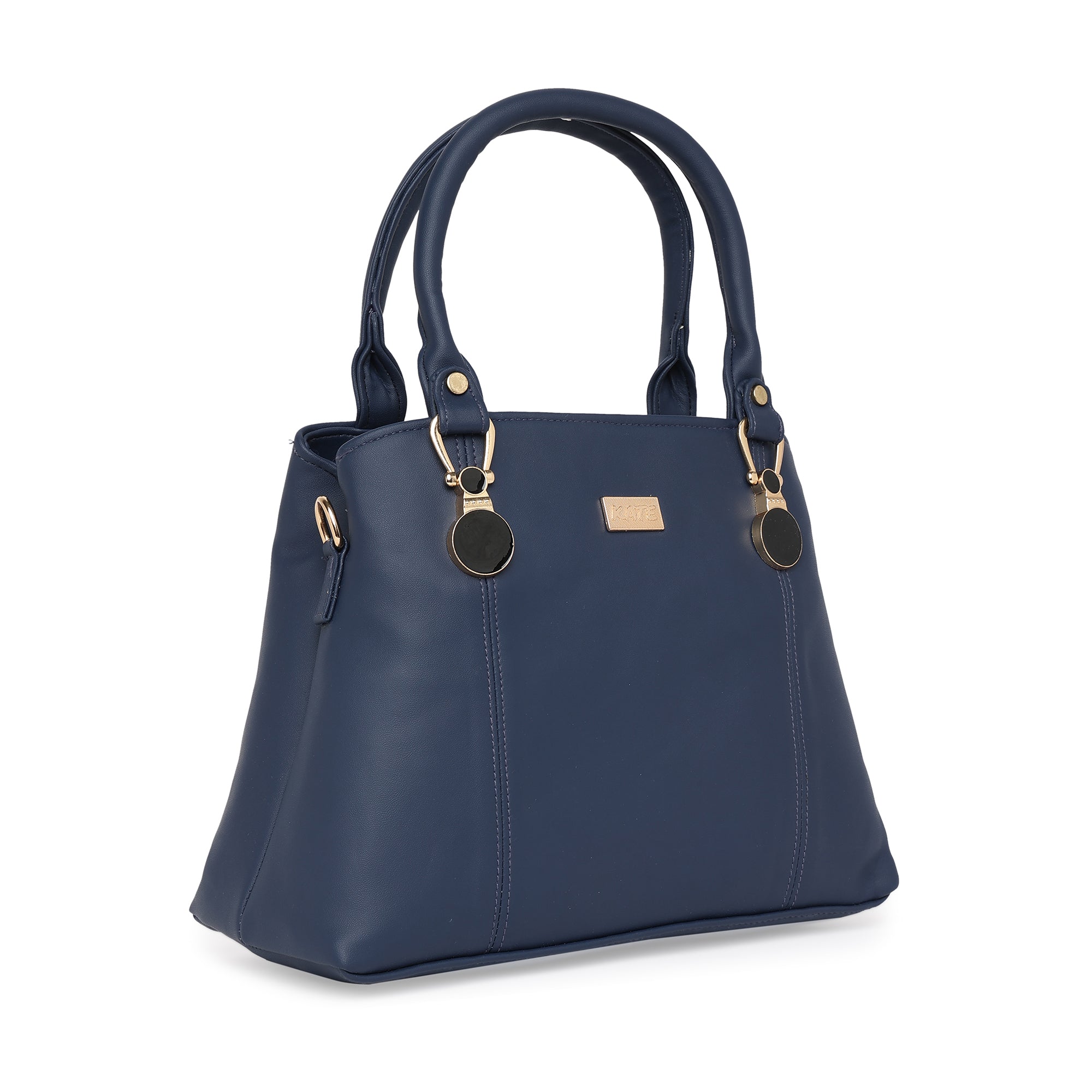 Peachmode Seller Blue Women Vegan Leather Handbag With Belt - view 2