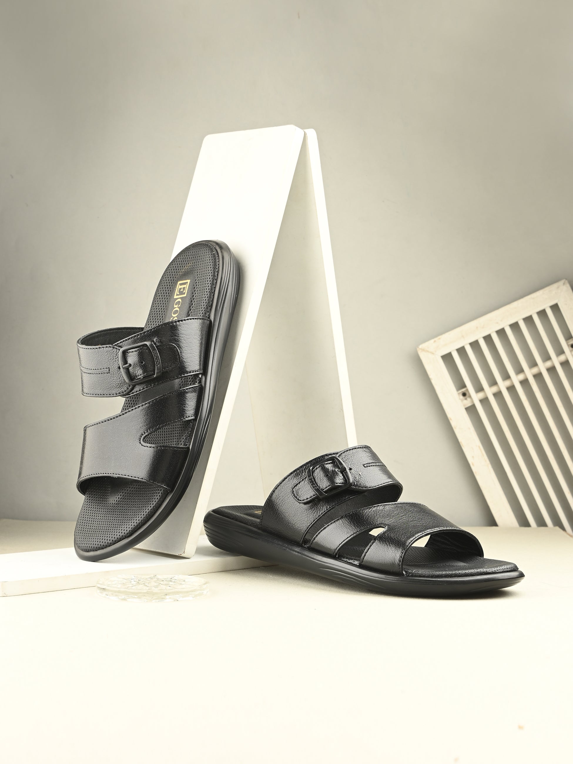 Egoss Shoes Egoss Leather Slippers For Men - view 2