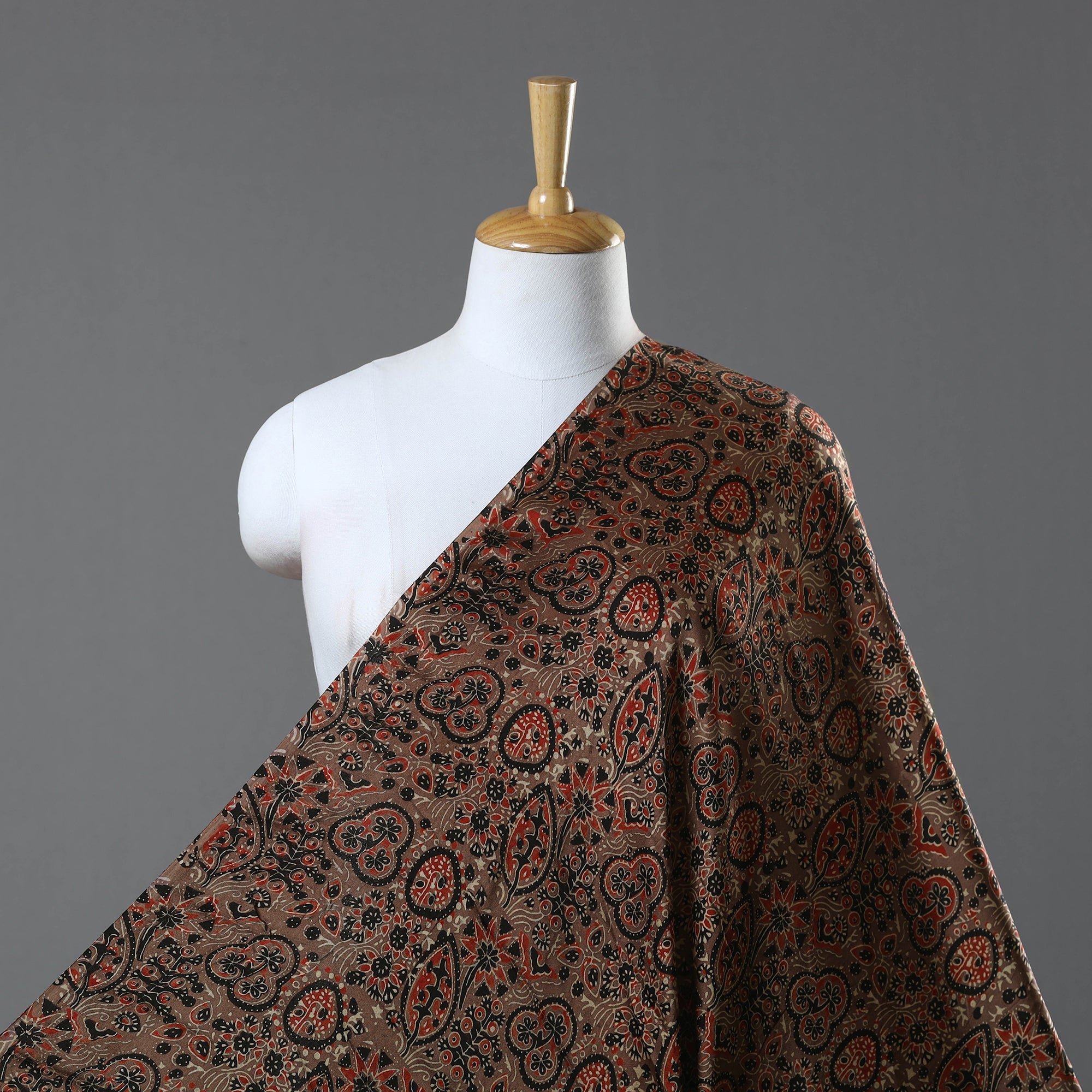 KACHCHH JI CHHAAP Brown - Modal Silk Ajrakh Print Fabric 17