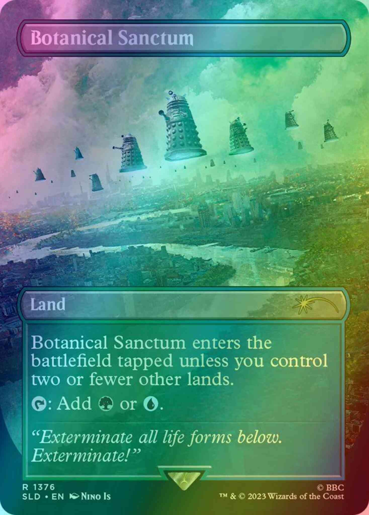 Botanical sanctum 1376 – Magic Botanical Sanctum [1376] [Borderless] [Doctor Who: Dalek Lands] [Secret Lair Drop] [Foil]