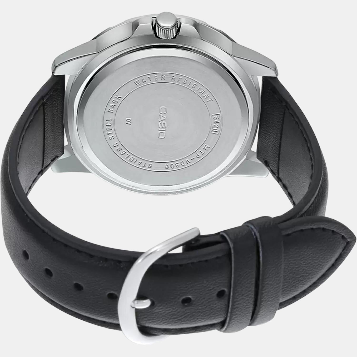 Casio Enticer Men Quartz Silver Dial Chronograph Leather Watch A1753 - view 5