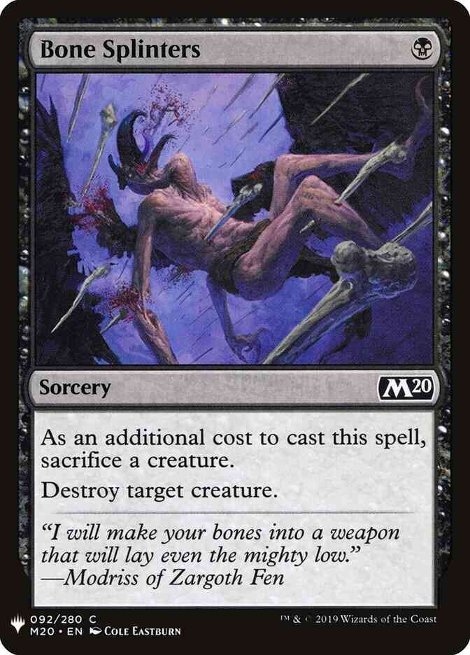 Bone splinters m20-92 – Magic Bone Splinters [M20-92] [The List] [Non-Foil]