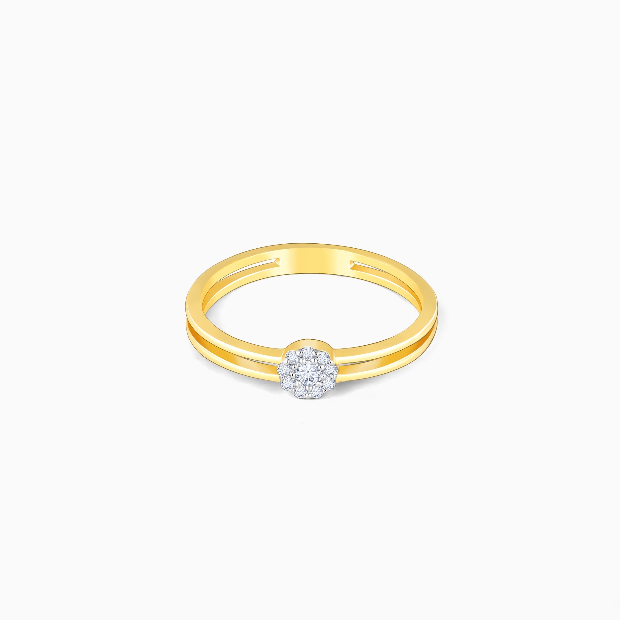 GIVA Jewellery Gold Glistening Grace Diamond Ring