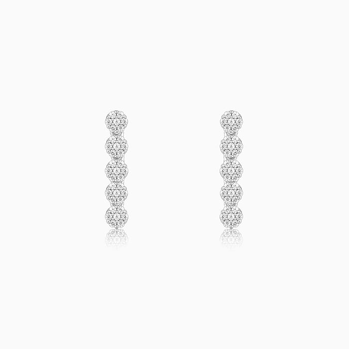 GIVA Jewellery Silver Floral Cluster Earrings