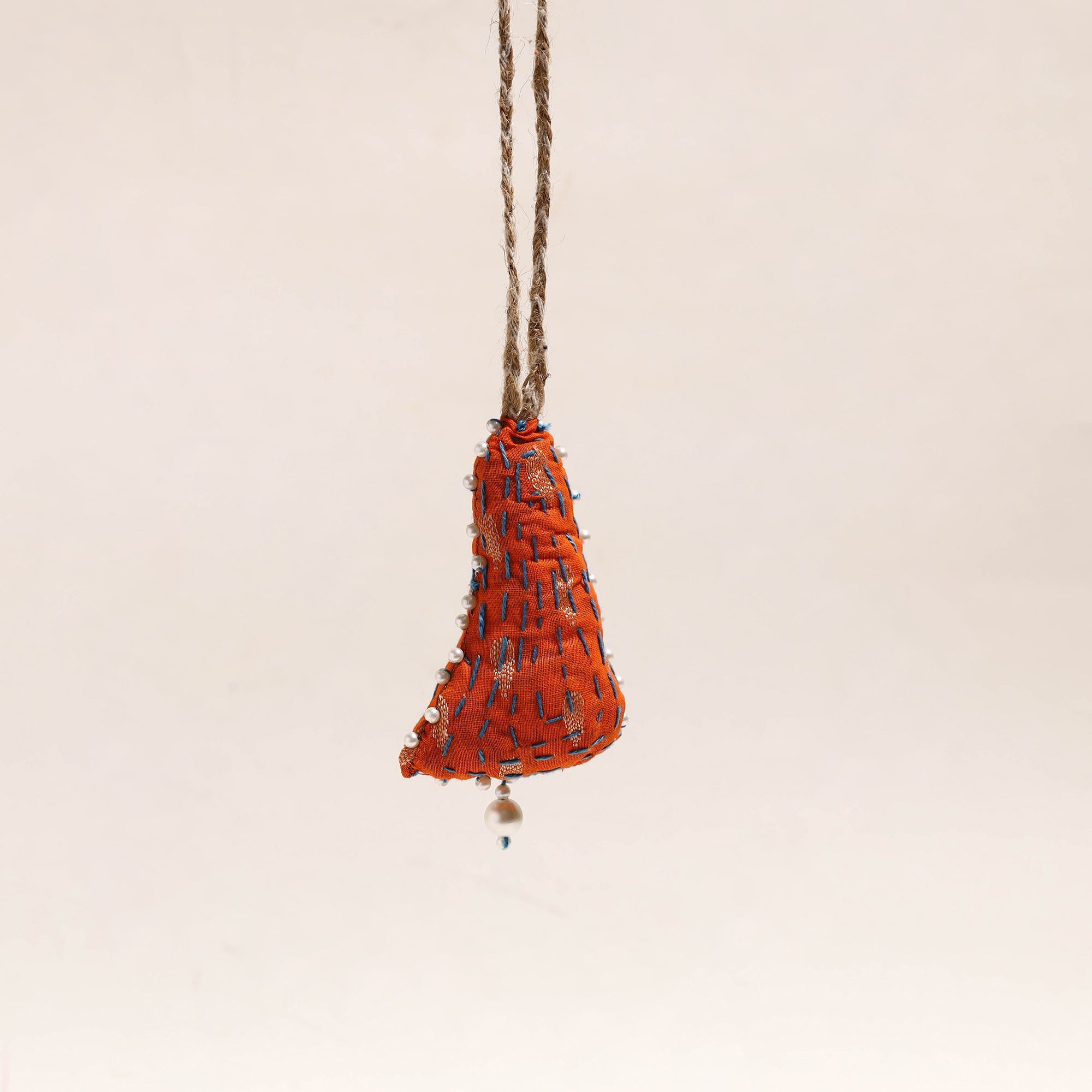 JAN SANDESH Bell - Upcycled Thread & Beadwork X-Mas Decor Hanging 03 - view 2