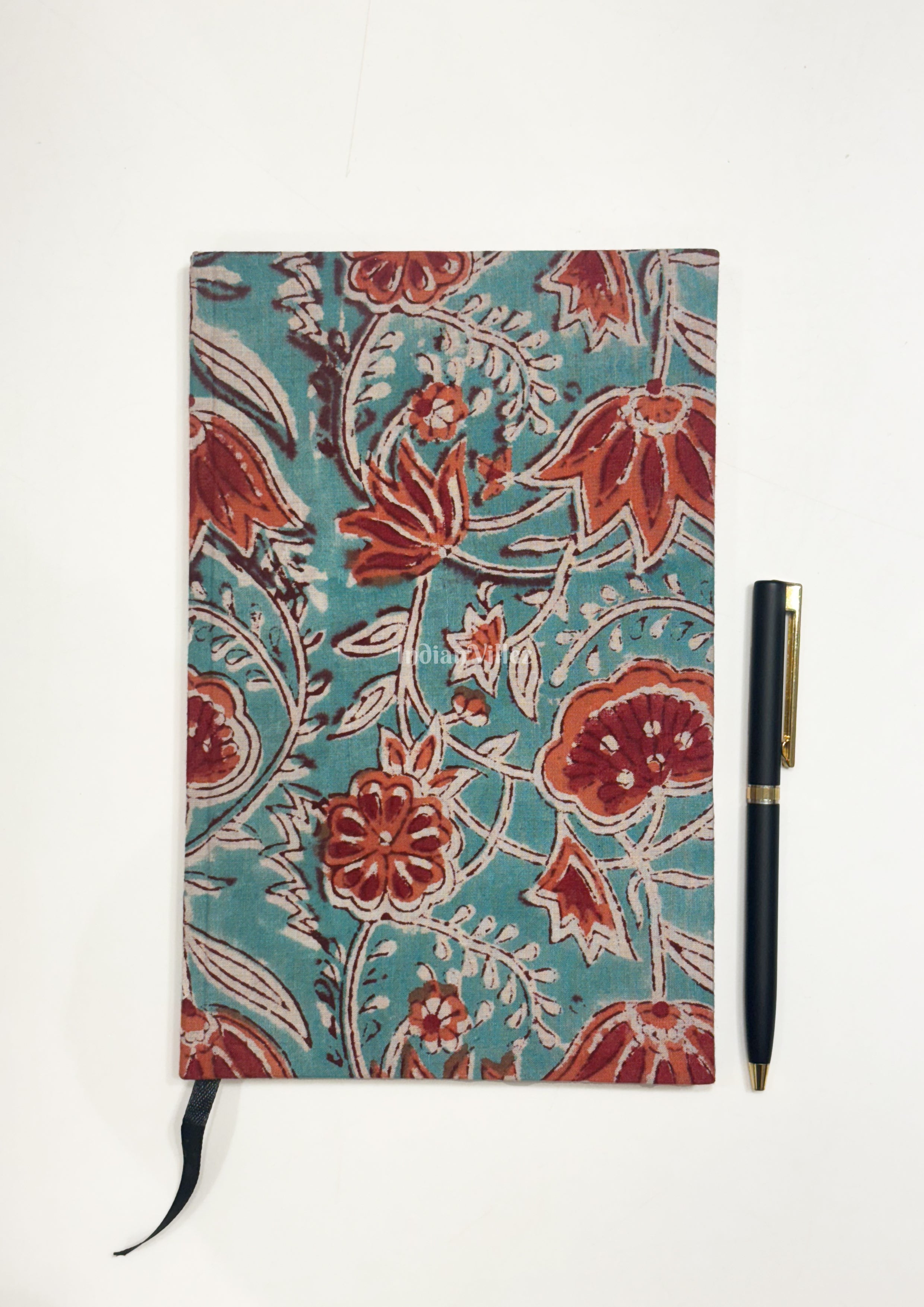 IndianVillèz Hand Block-Print Handmade Woven Cotton Fabric Cover Diary - view 2