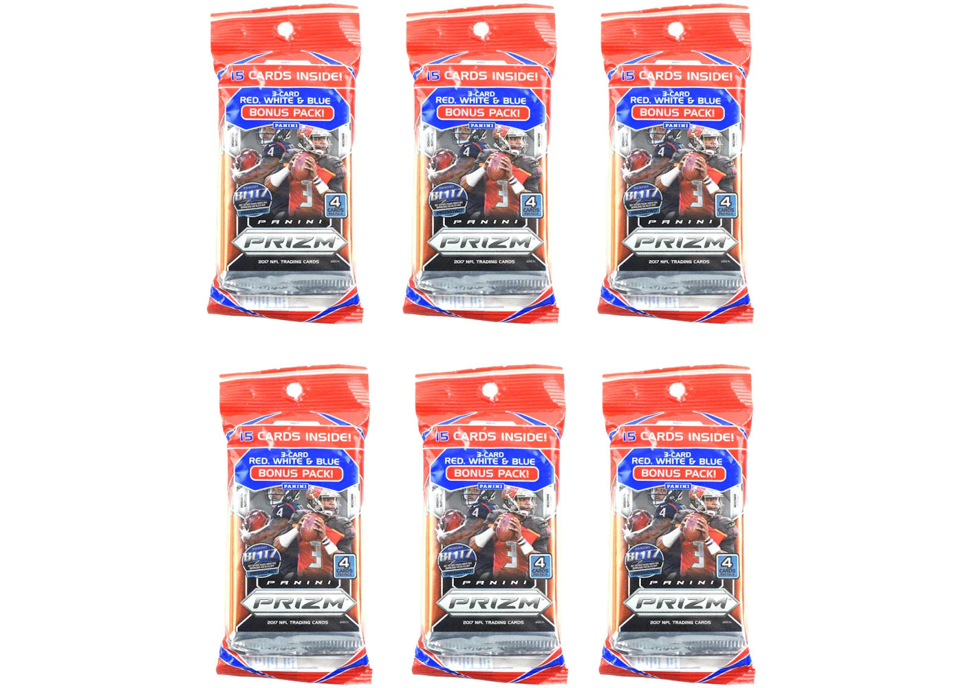 2017 Panini Prizm Football Cello Pack 6x Lot