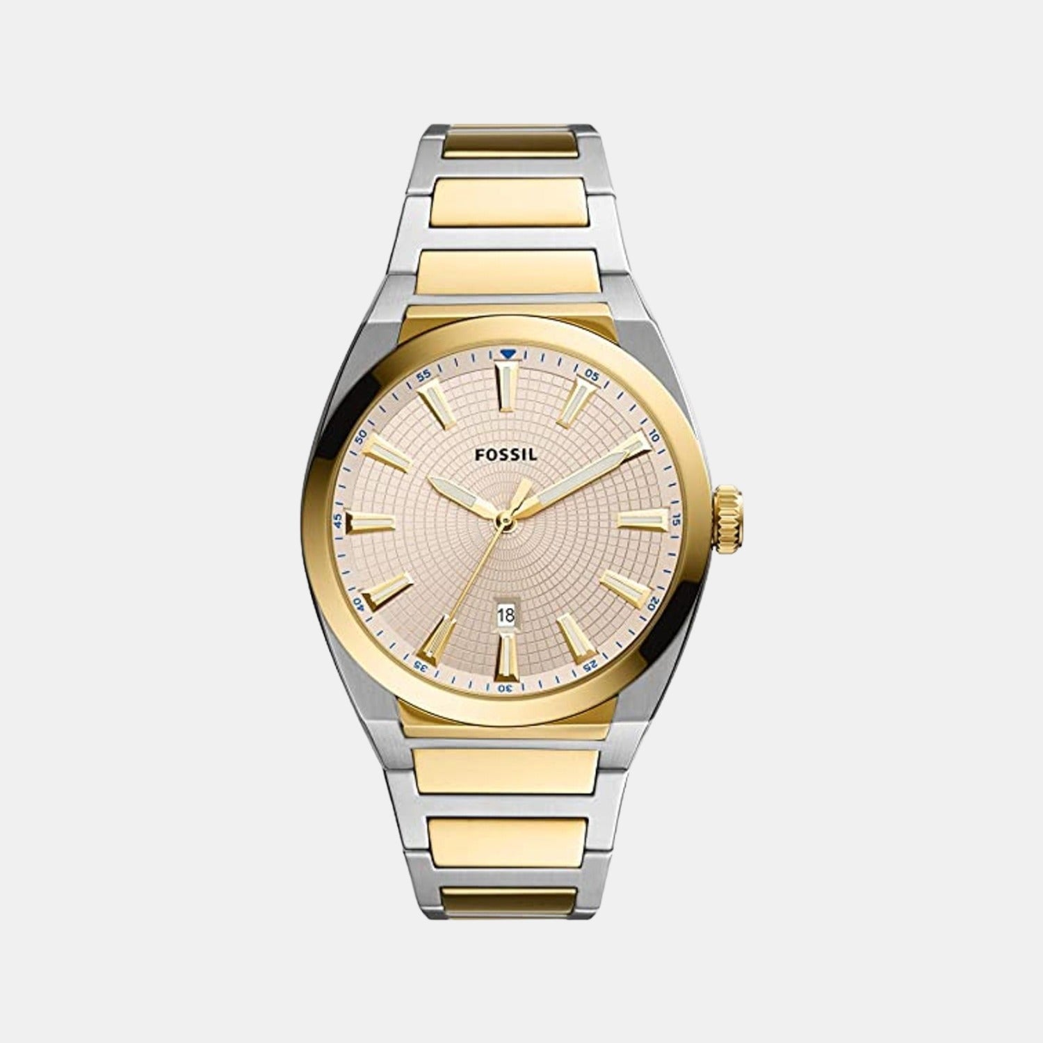Fossil Everett Men Quartz Cream Dial Analog Stainless Steel Watch FS5823