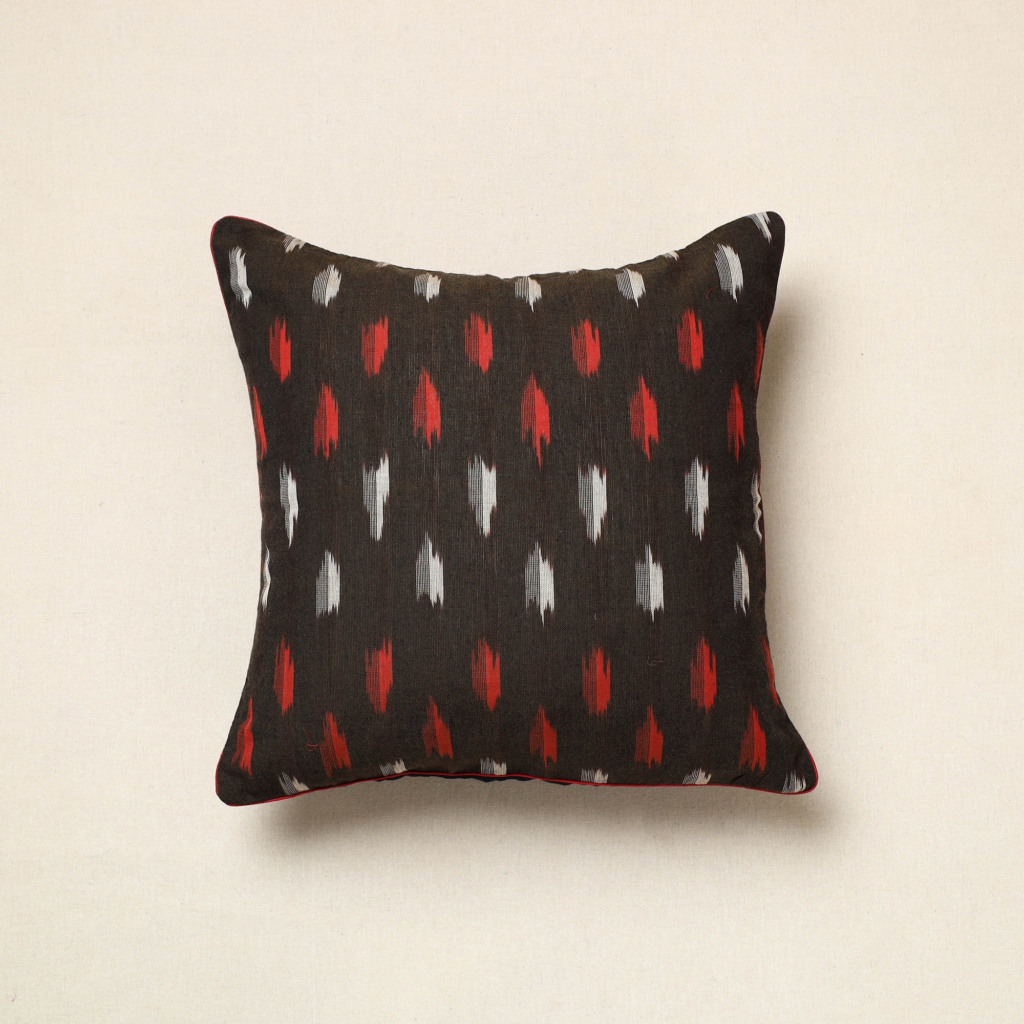SOUTH KARGHA Black - Pochampally Ikat Cotton Cushion Cover (16 x 16 in) 12