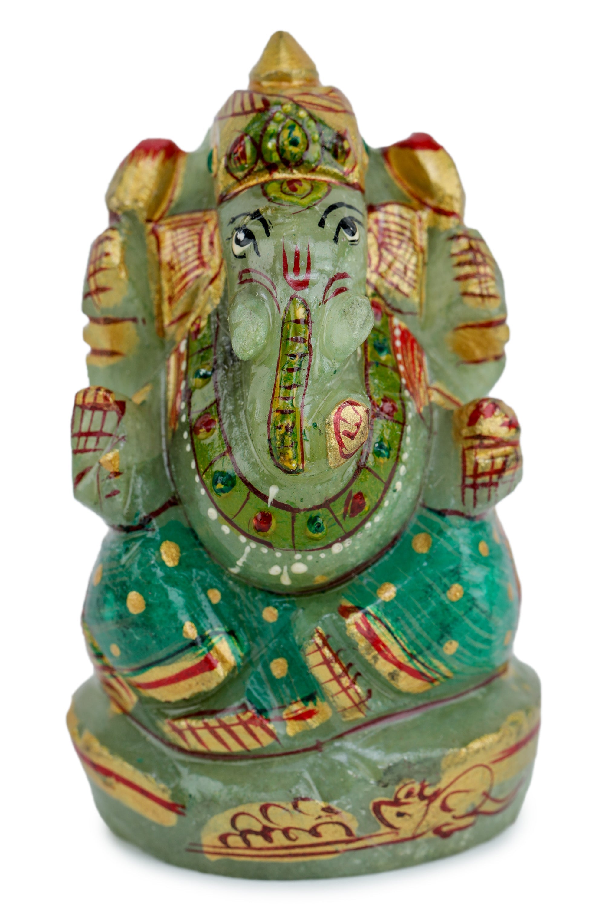 Studio Vaidik Green Jade Ganpati Made by Real Crystal - view 2