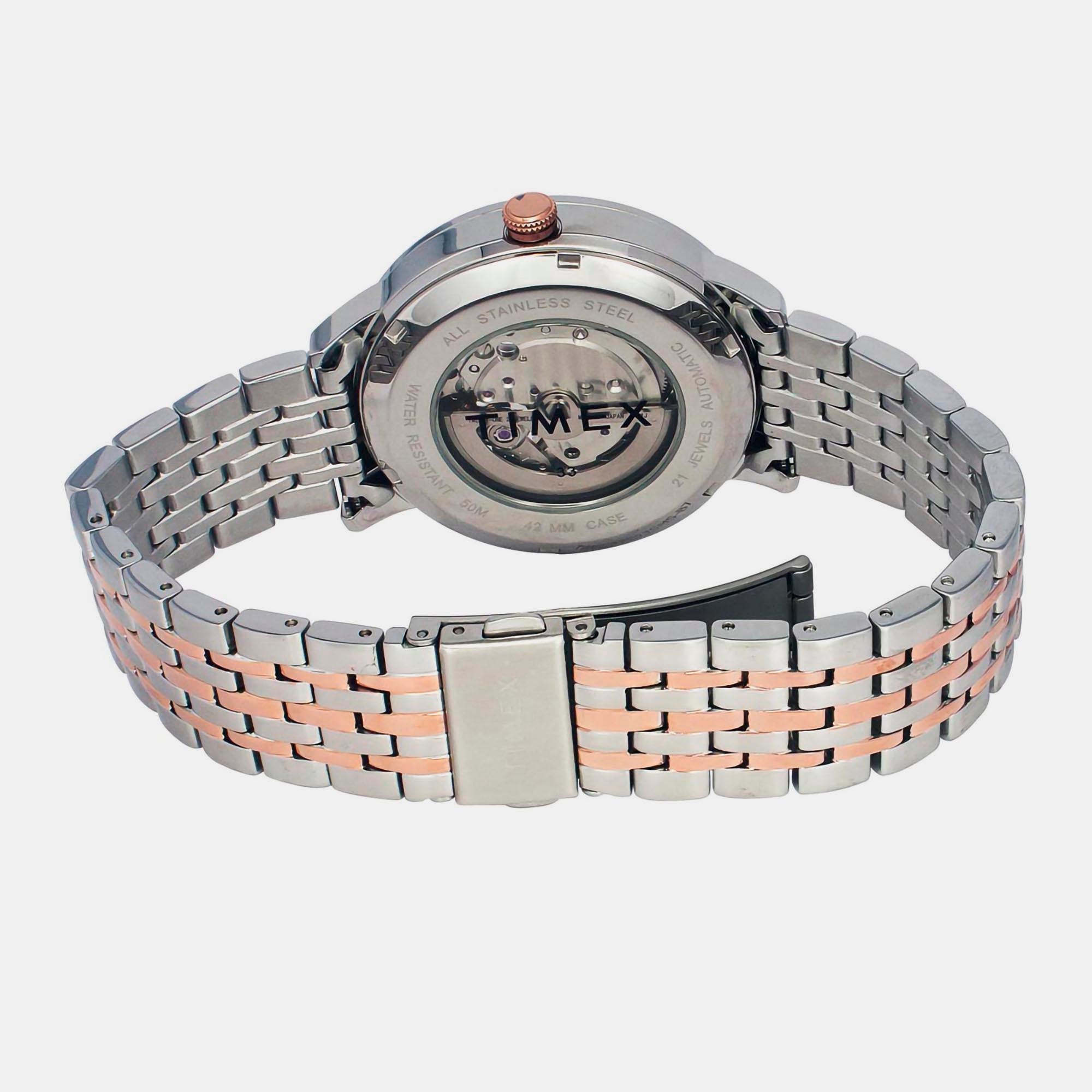 Timex E Class Men Automatic Silver Dial Analog Stainless Steel Watch TWEG23503 - view 2