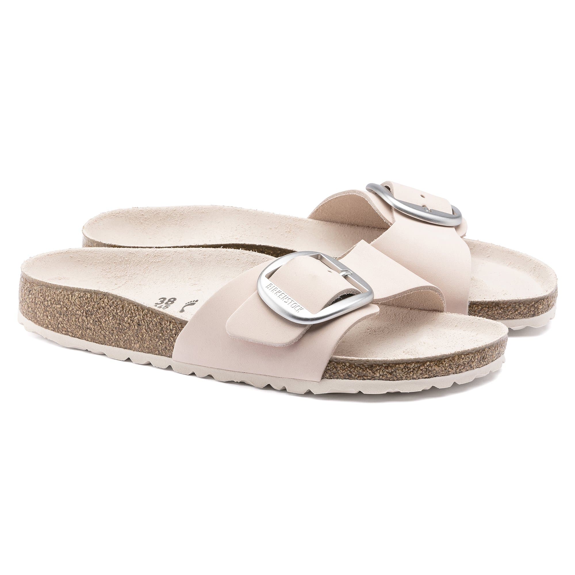 Birkenstock Madrid Big Buckle Nubuck Leather – Pink Pink/Light Rose