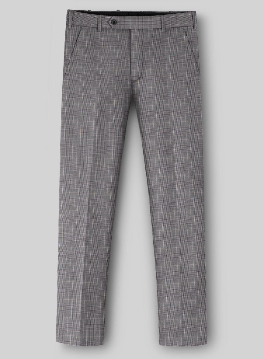 StudioSuits Napolean Canzo Glen Gray Blue Wool Pants