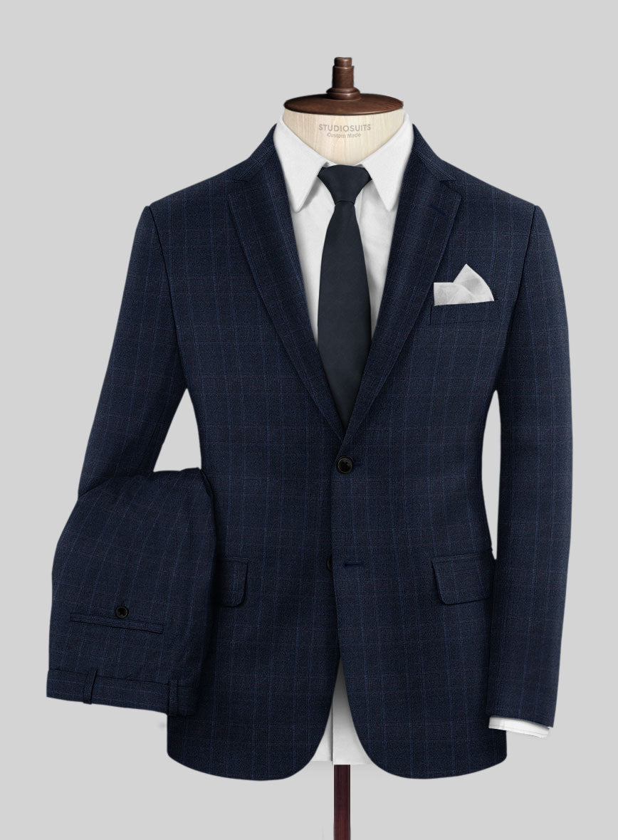 StudioSuits Reda Elian Blue Checks Wool Suit