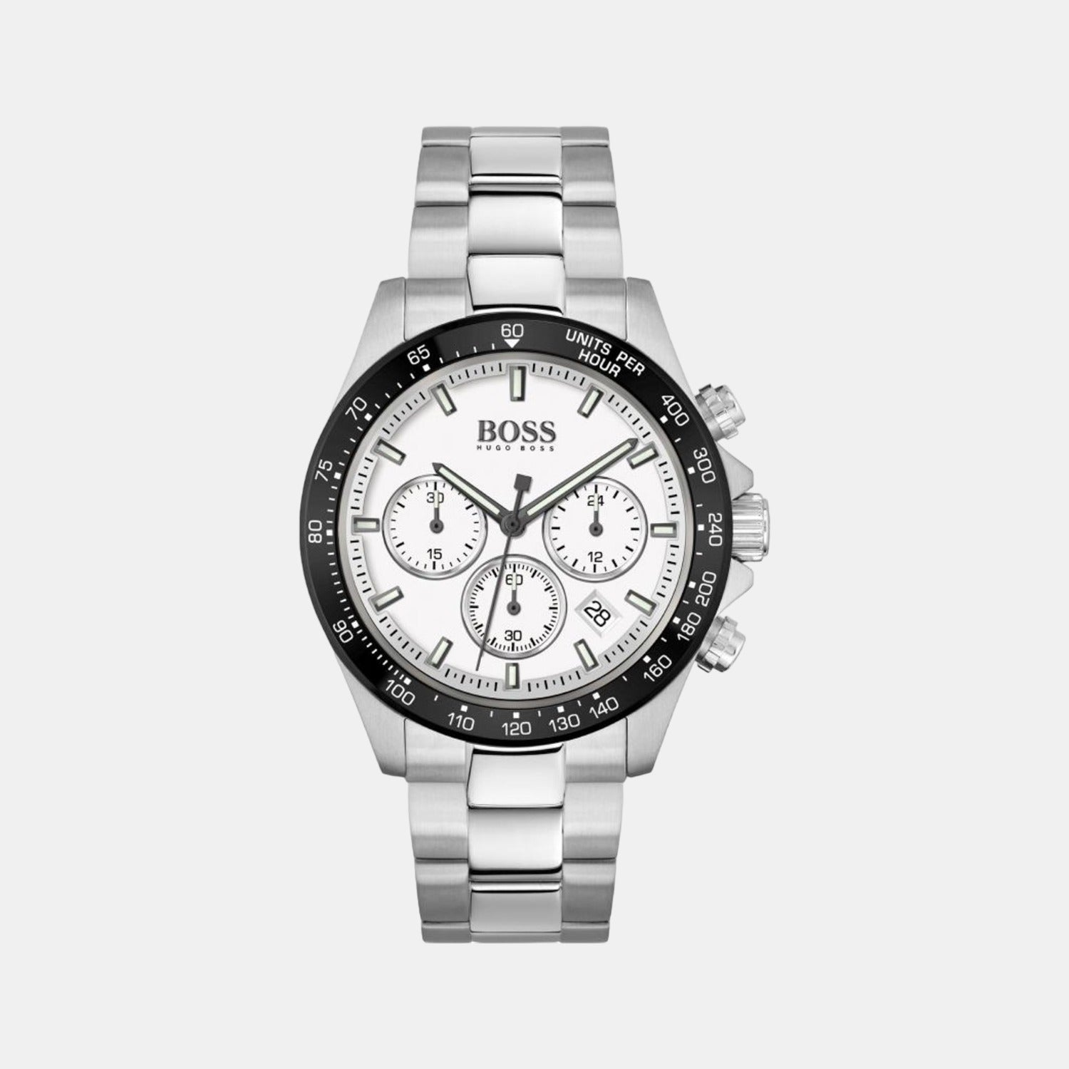 Boss Hero Men Quartz White Dial Chronograph Stainless Steel Watch 1513875