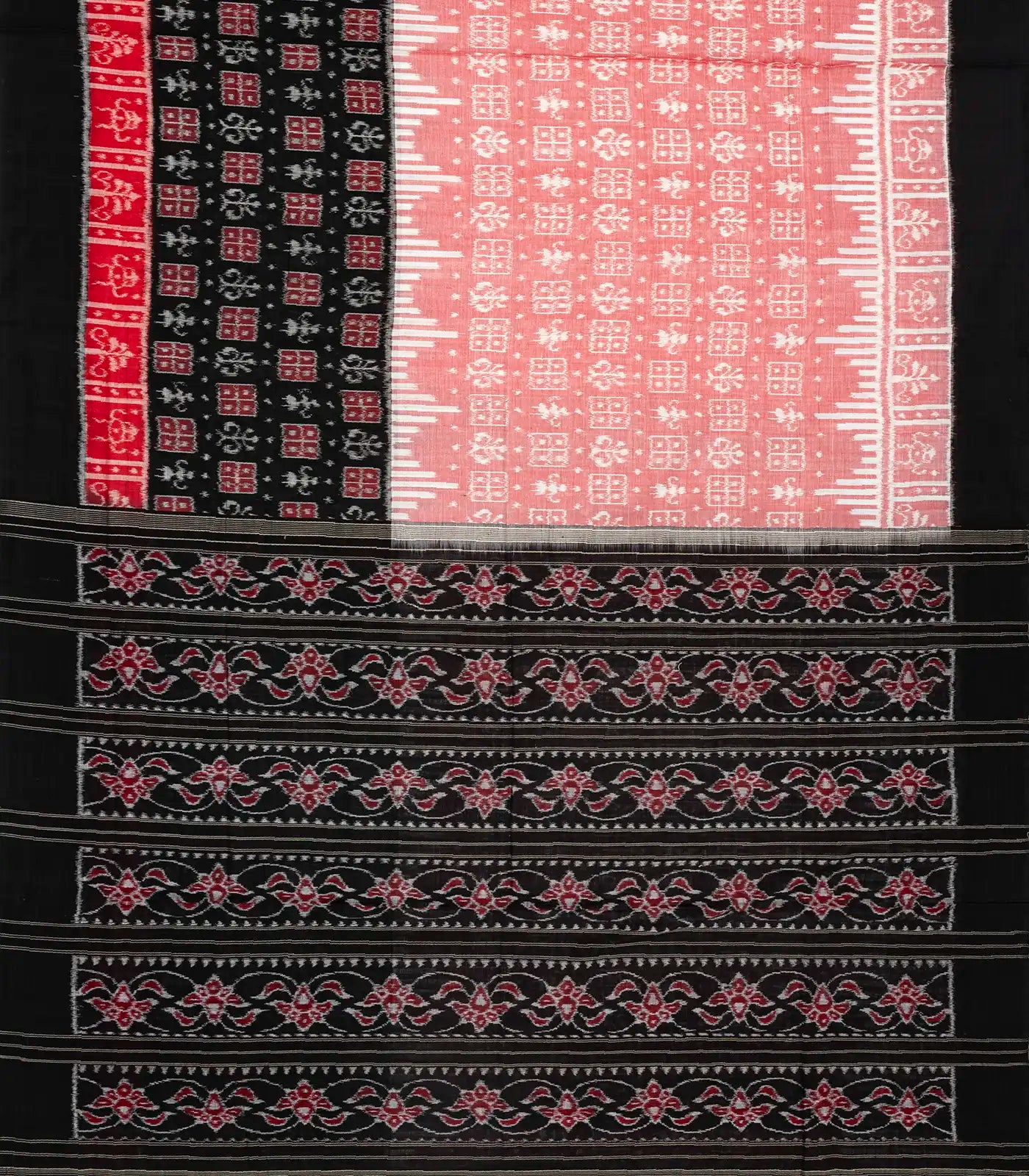 RmKV Baby Pink Handloom Orissa Cotton Saree With Tie & Dye Floral Motifs - view 2