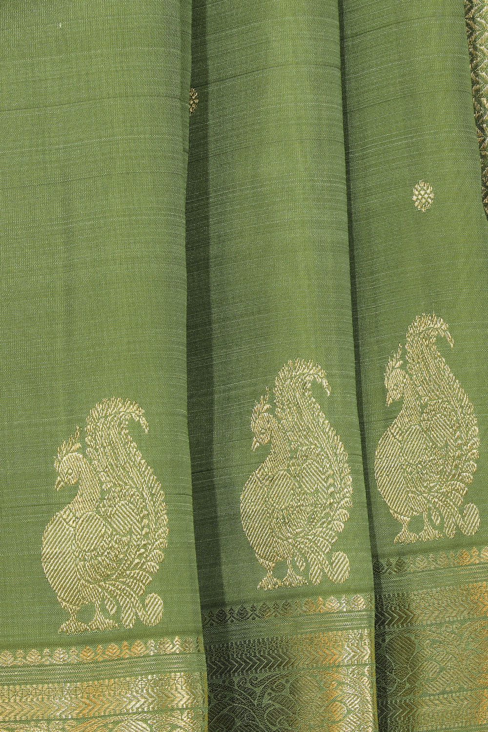 Kalanjali Kanchi Silk Sage Green Saree – Women's - view 2