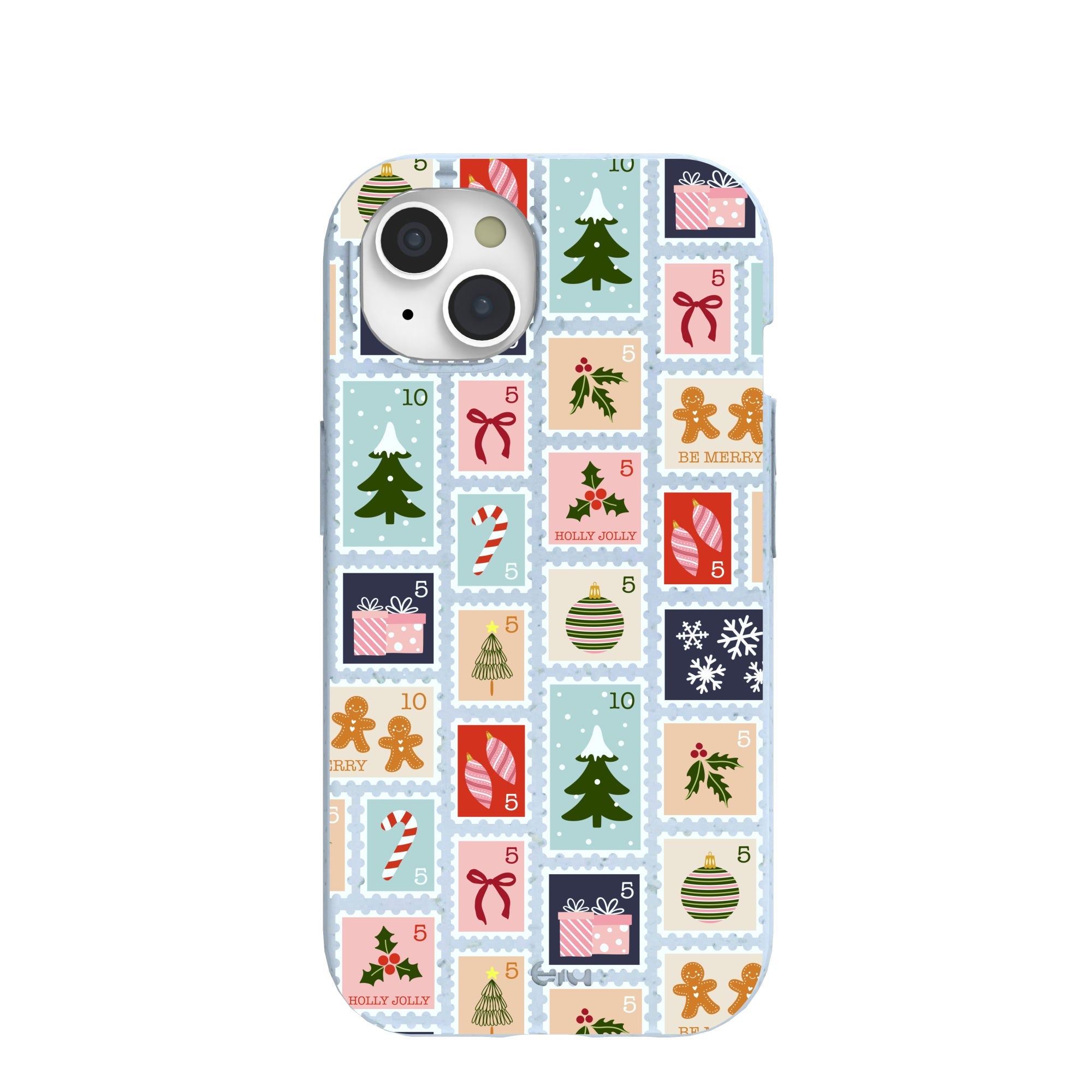 Pela Case Powder Blue Noel Stamps iPhone 15 Case