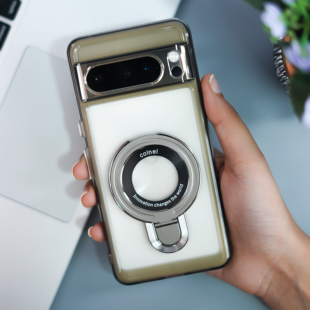 Million Cases Pixel 7 Series Transparent Rotating Ring Stand Case - view 2