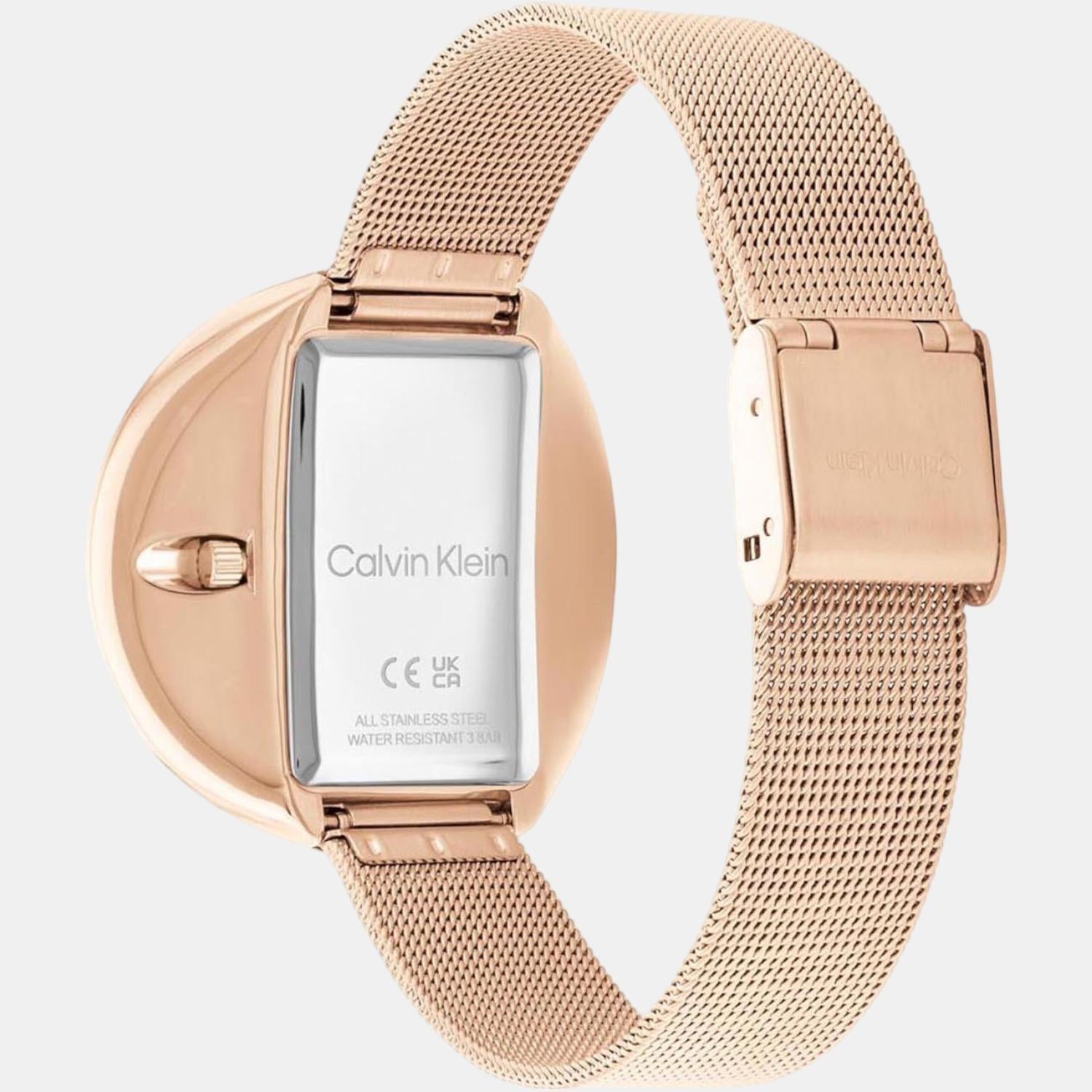 Calvin Klein Circular Women Quartz Rose Gold Dial Analog Stainless Steel Watch 25200017 - view 2